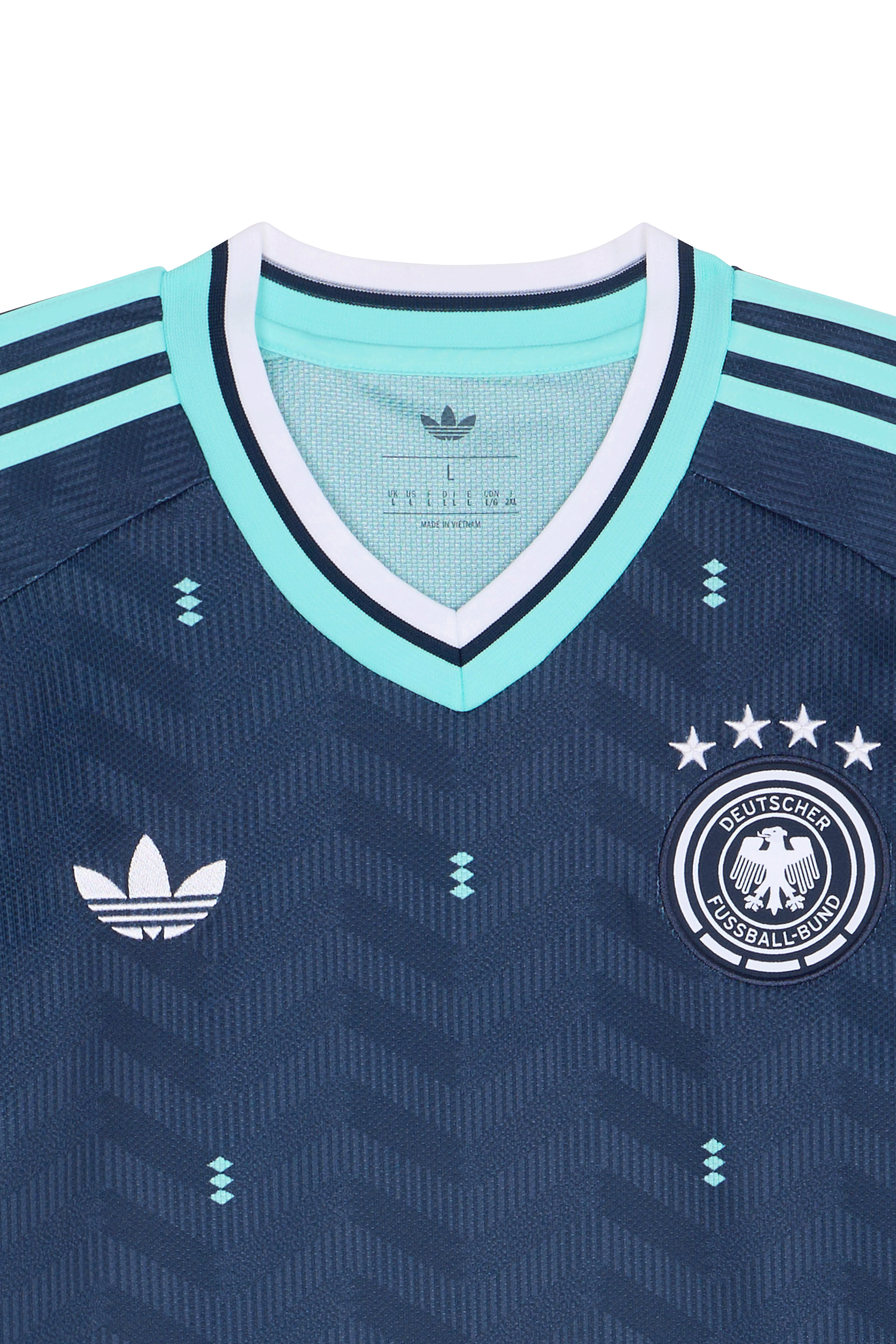 Straight V-neck T-shirt Blue