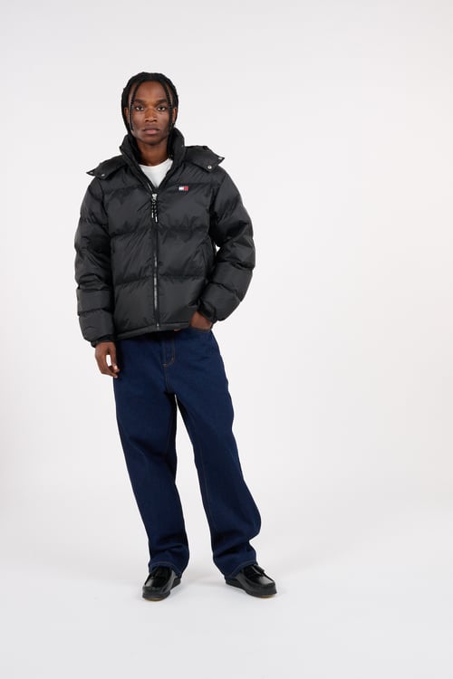 TOMMY JEANS Lightweight quilted padded jacket with high neck Black