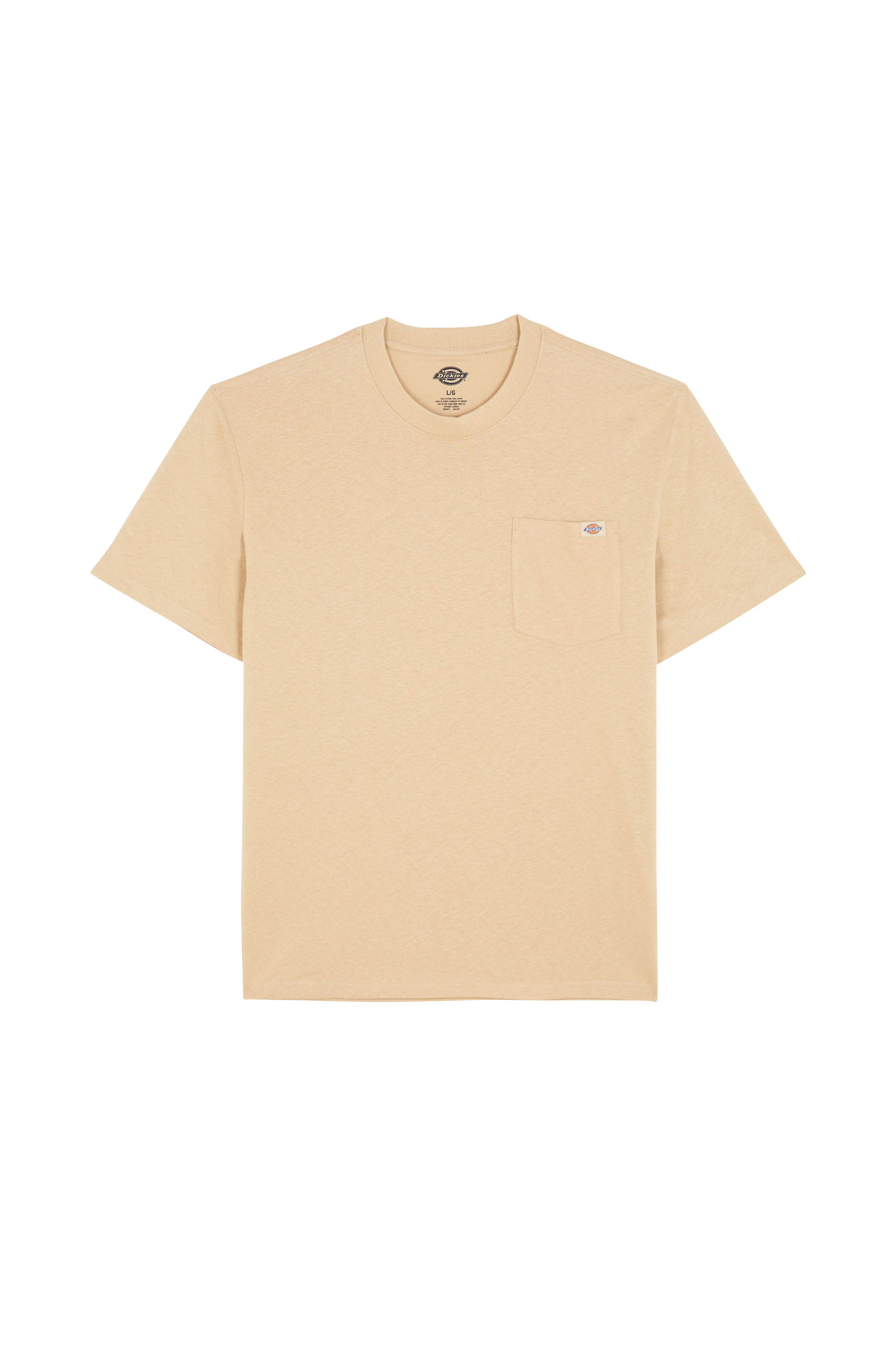 Regular-fit round-neck cotton T-shirt Beige