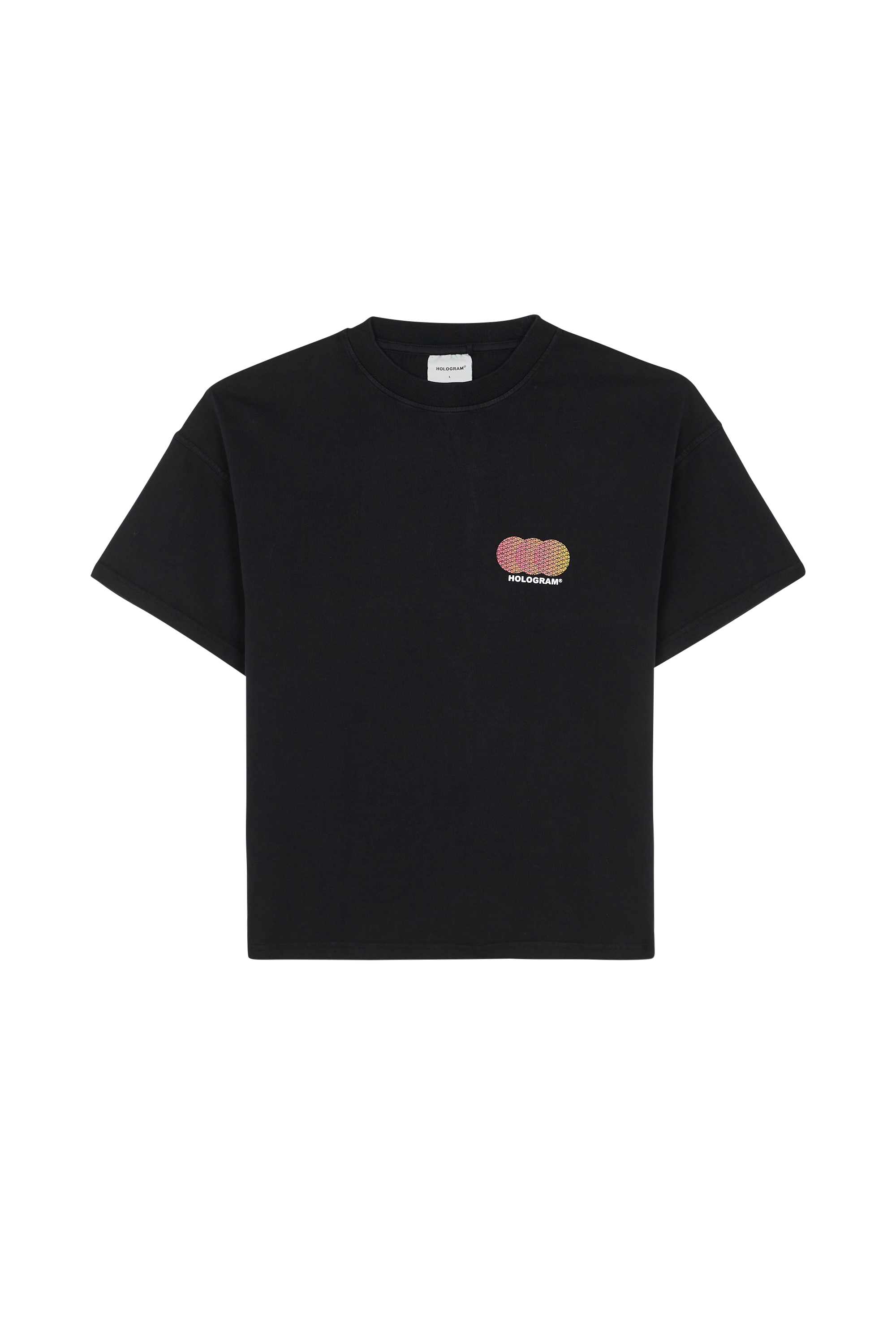 Regular-fit round-neck cotton T-shirt Black