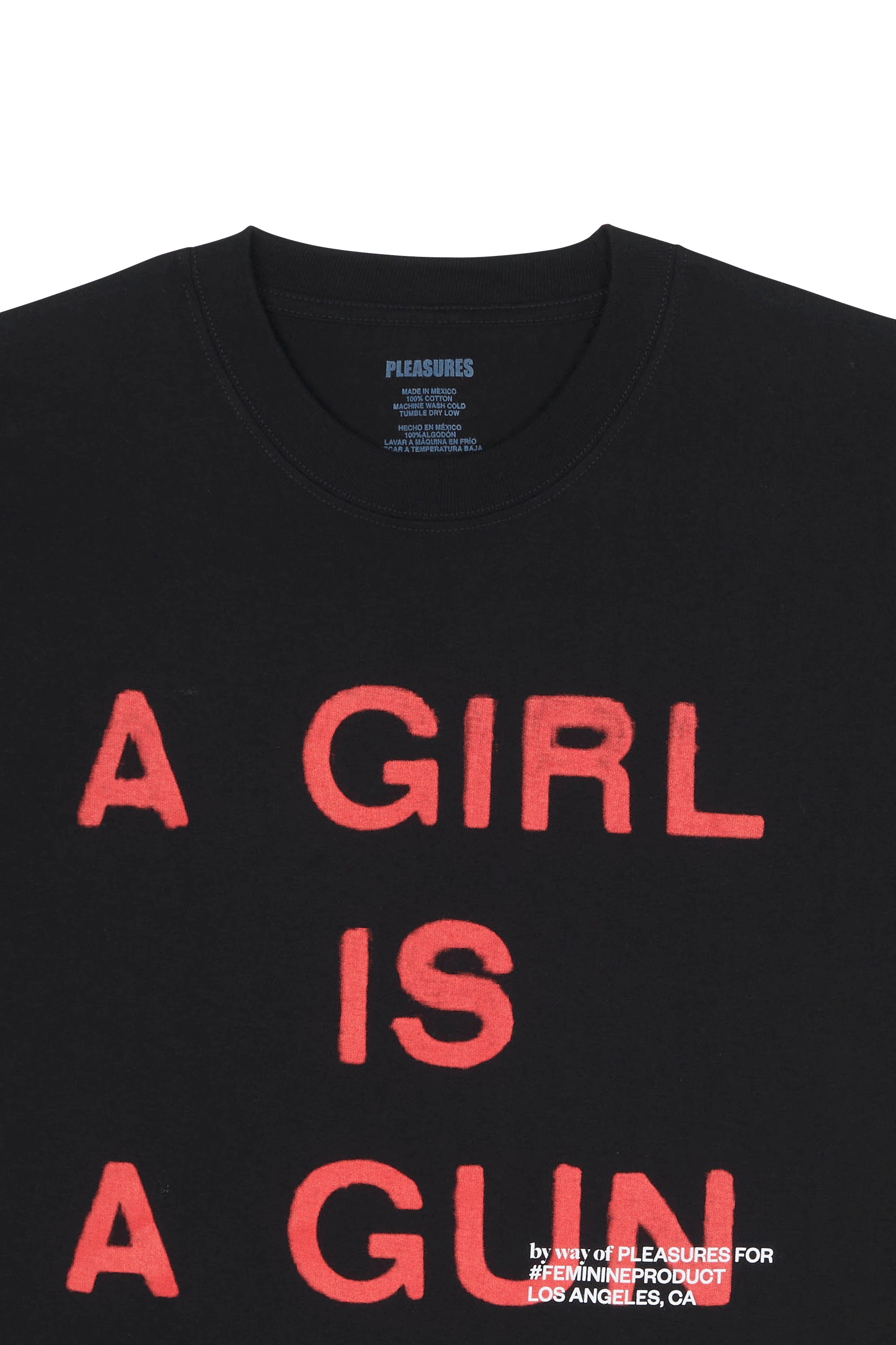 Regular-fit round-neck cotton T-shirt Black