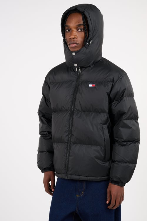 TOMMY JEANS Lightweight quilted padded jacket with high neck Black