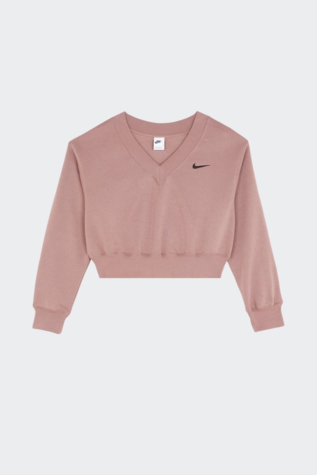 Sweatshirt W Nsw Phnx Flc Crop Vneck Pink Nike Woman Citadium