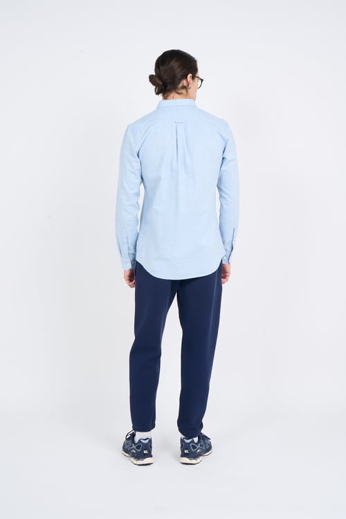 FARAH Chemise col américain slim-fit en coton biologique Bleu