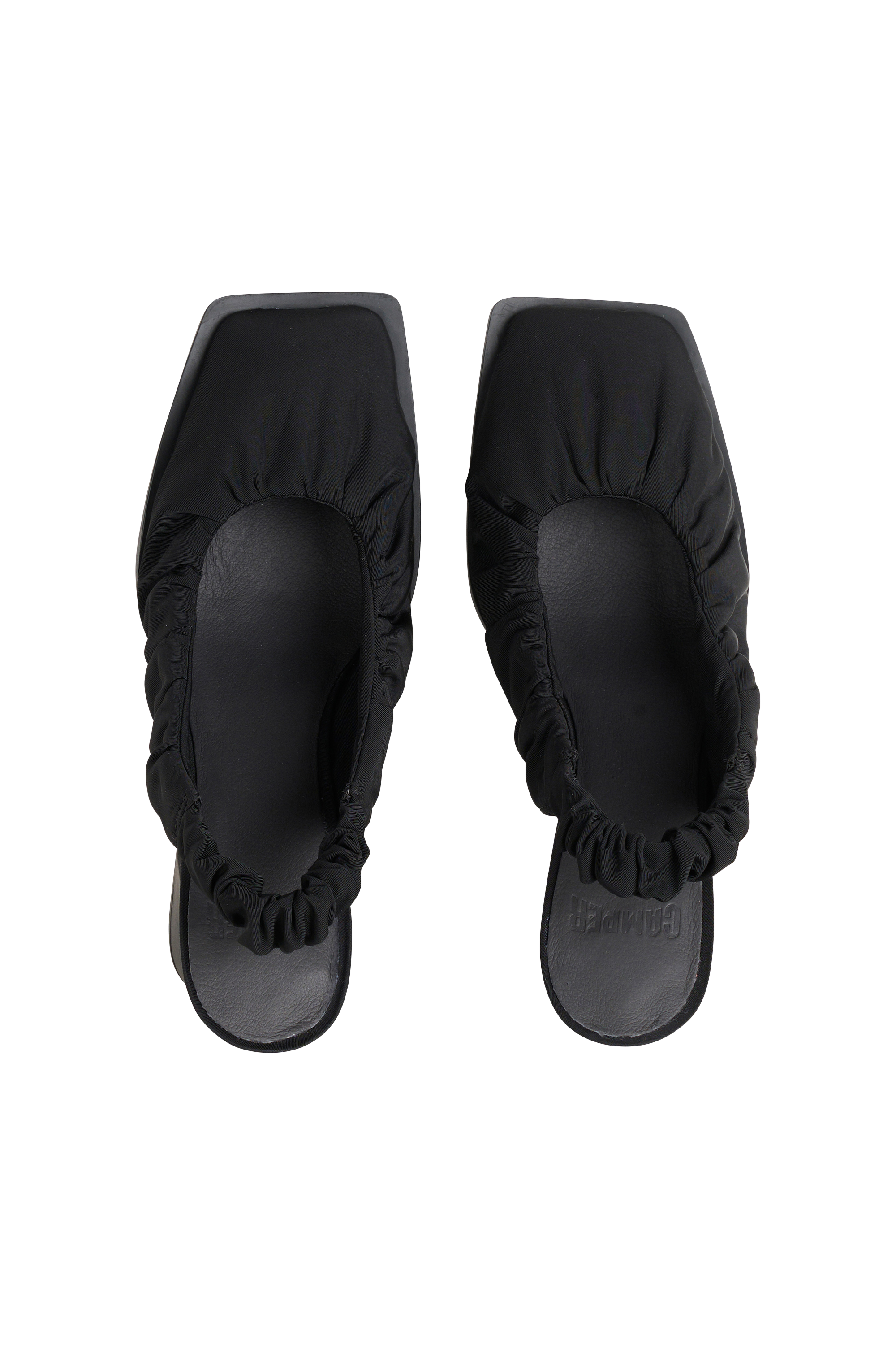 Flat furry sheepskin sandals Black