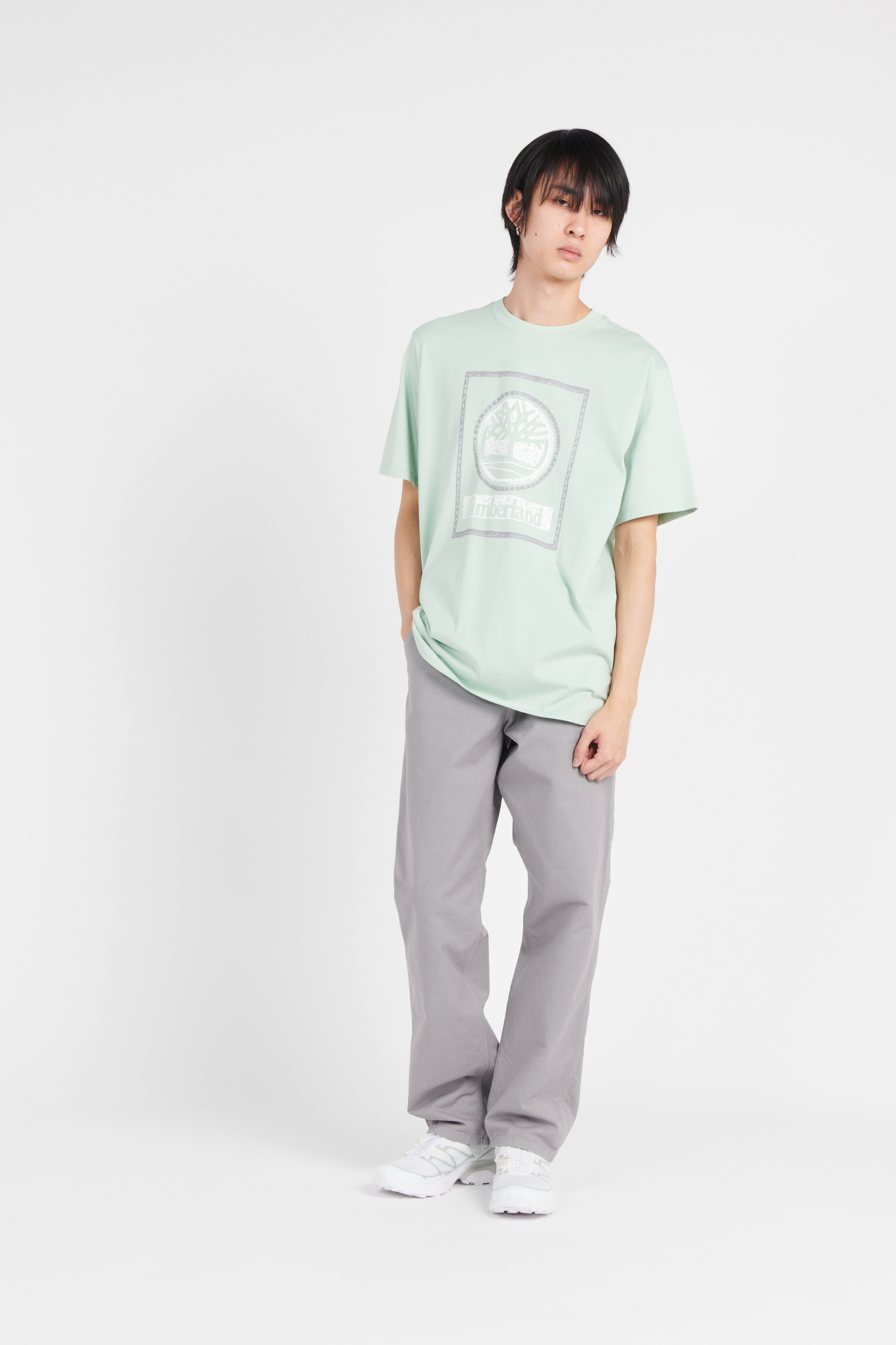 Regular-fit round-neck cotton T-shirt Green