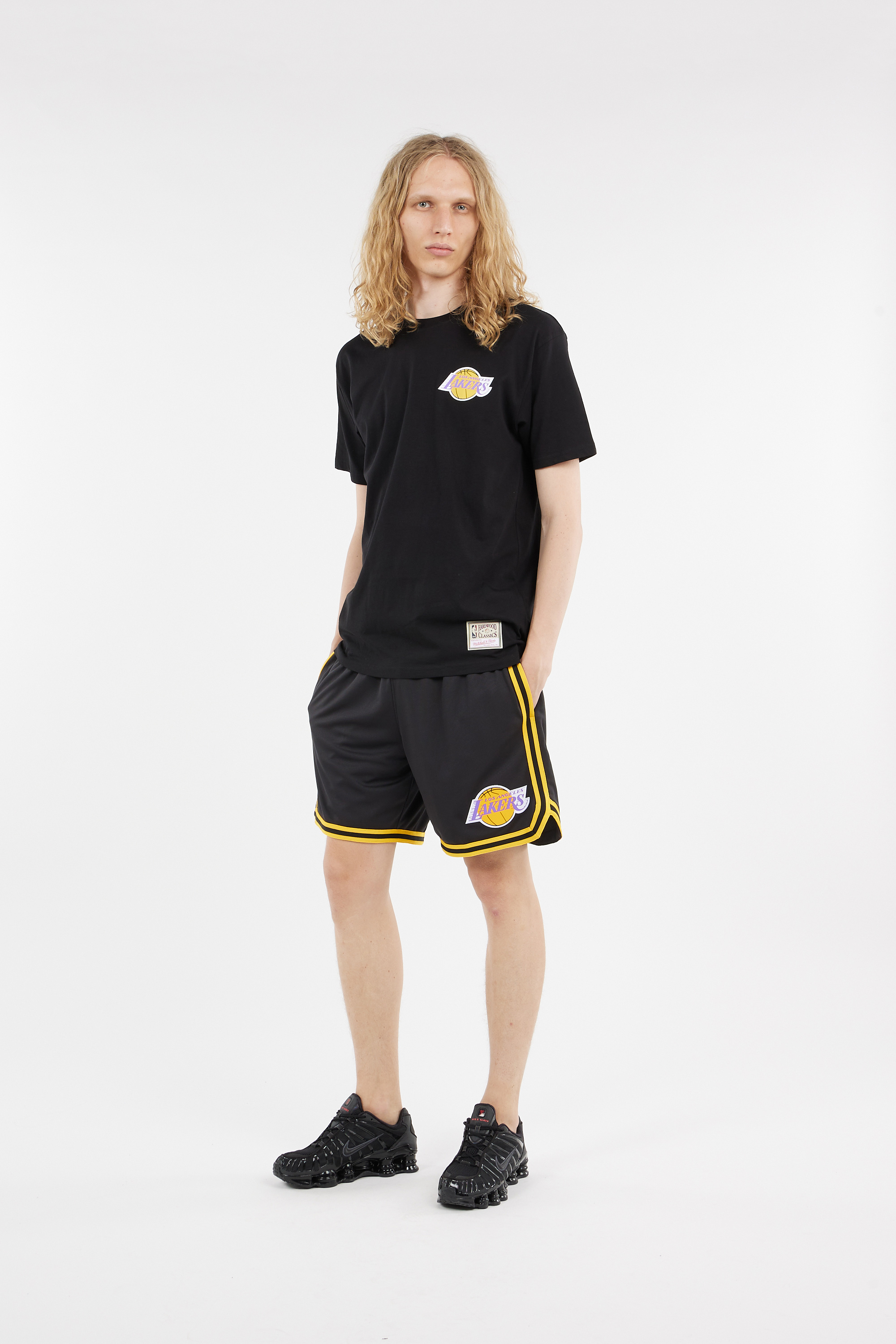 Regular-fit round-neck cotton T-shirt Black
