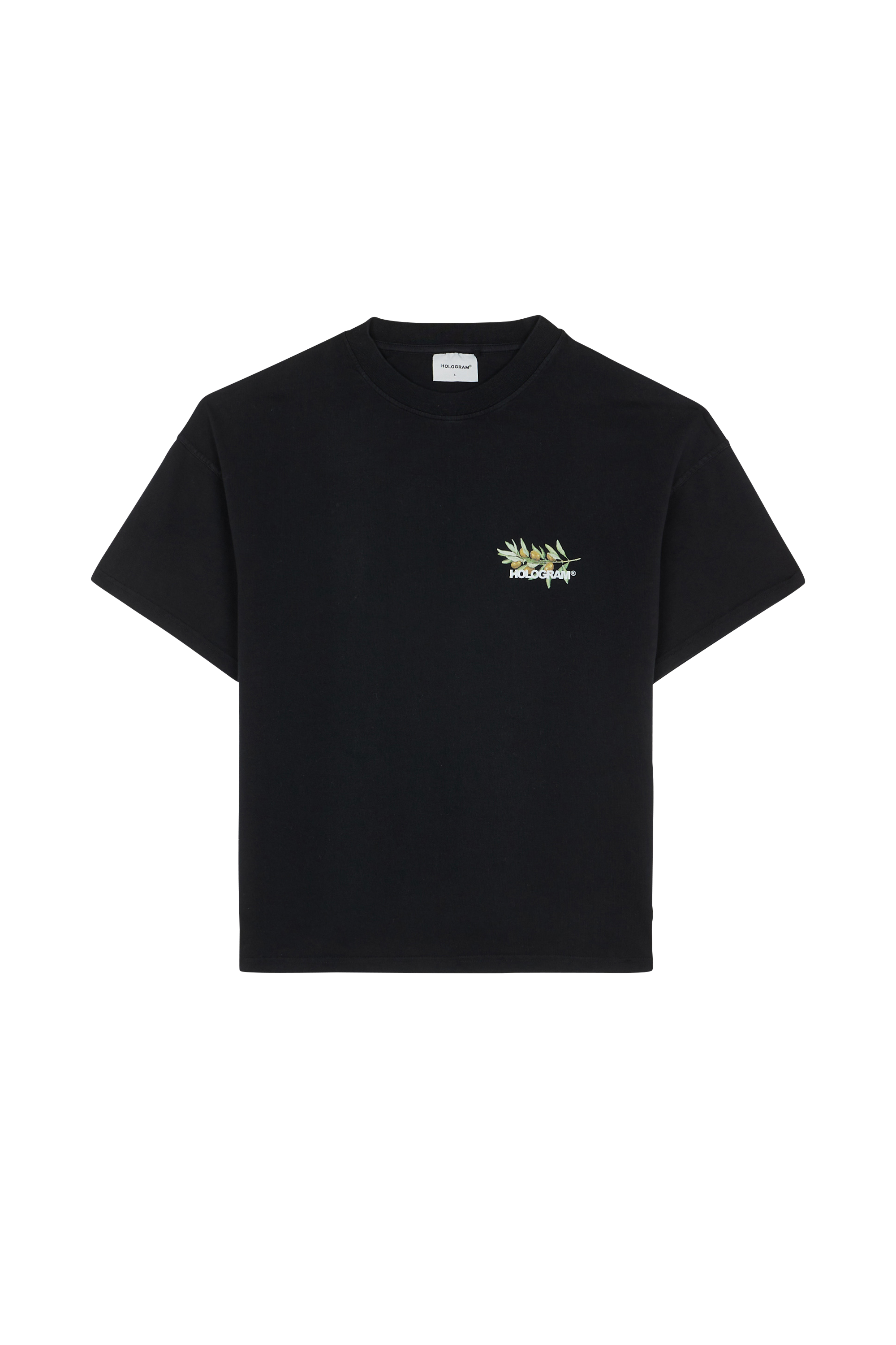 Regular-fit round-neck cotton T-shirt Black