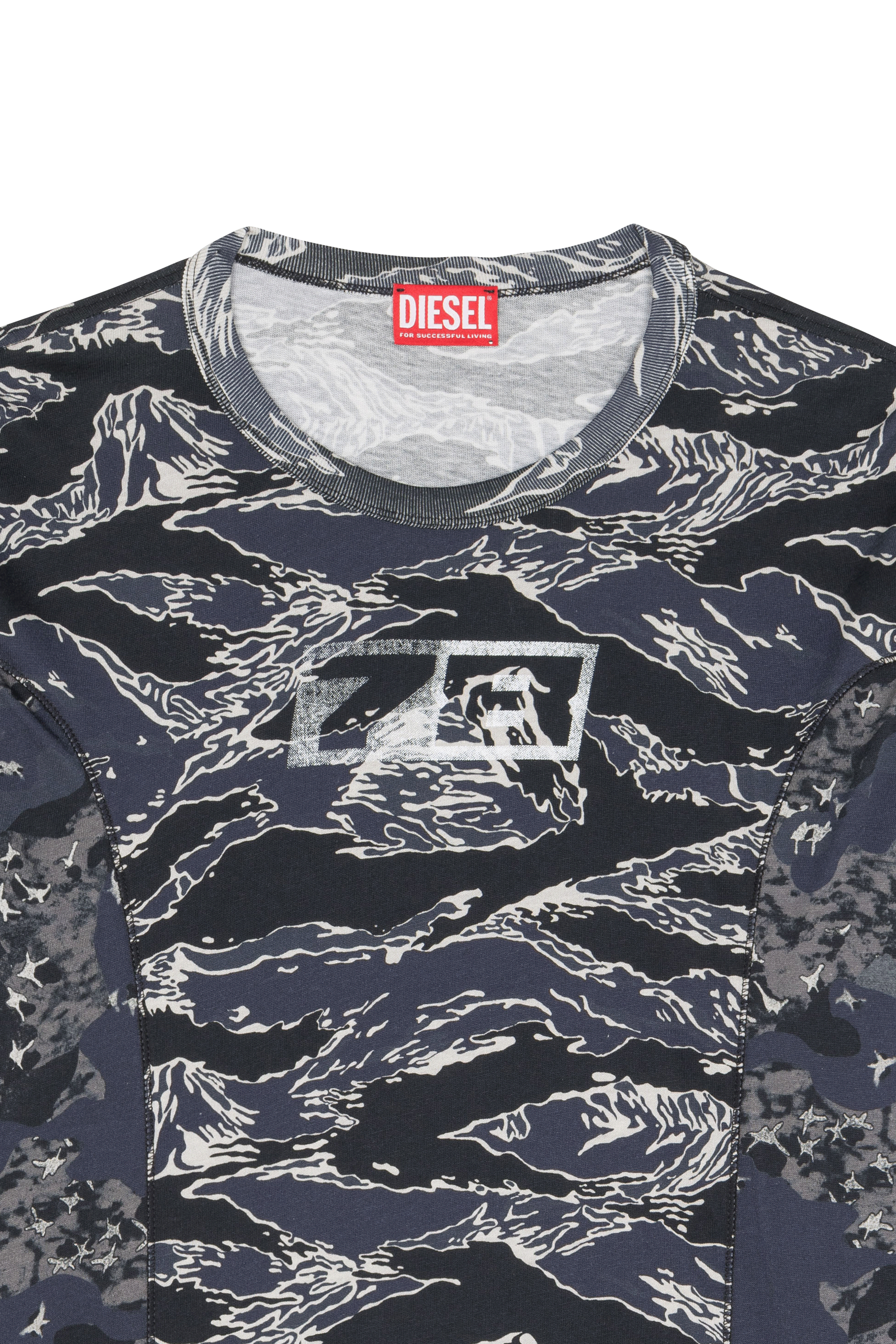 Regular-fit round-neck cotton T-shirt Multicolored