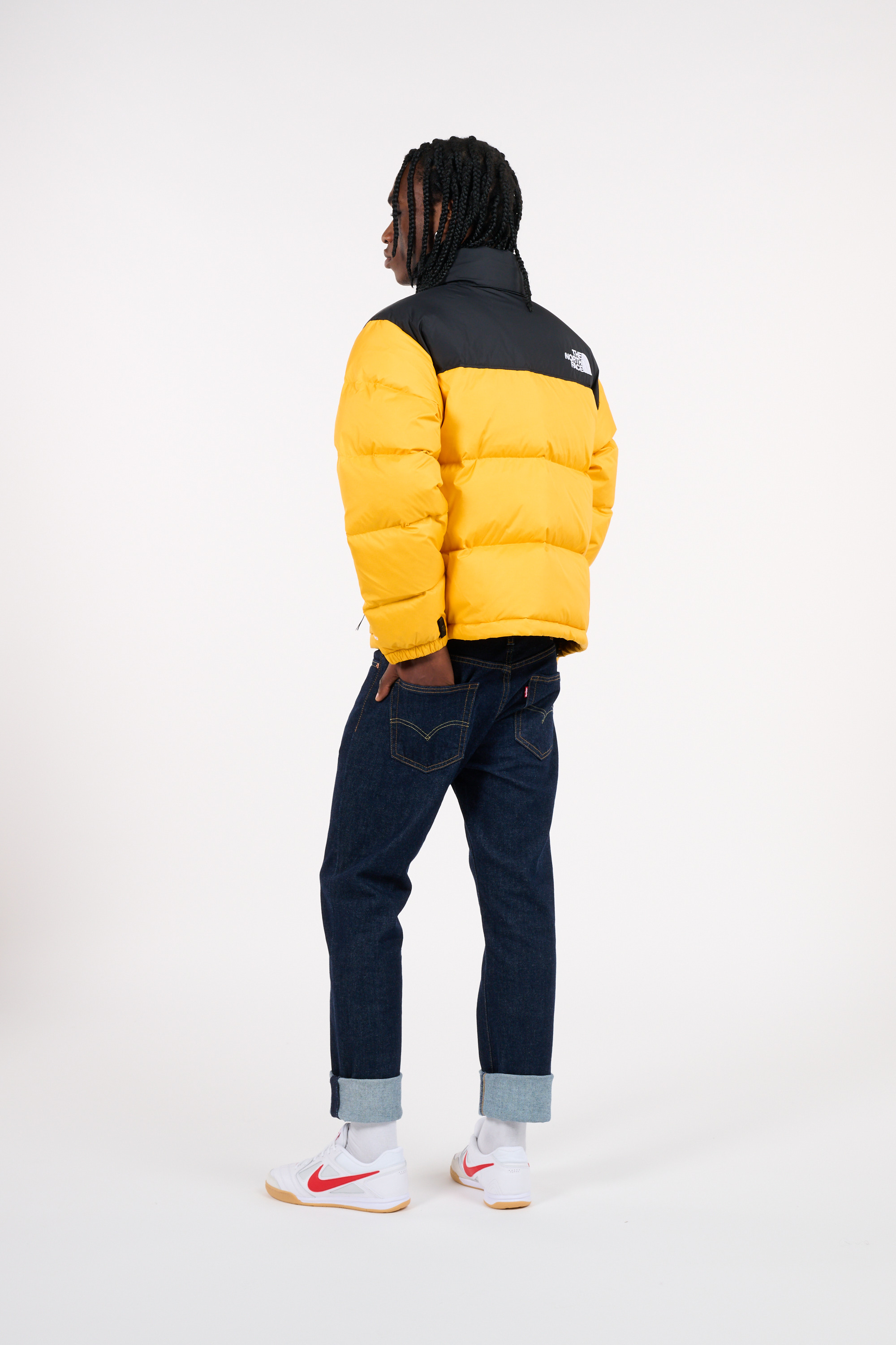 Lightweight quilted padded jacket with high neck Yellow