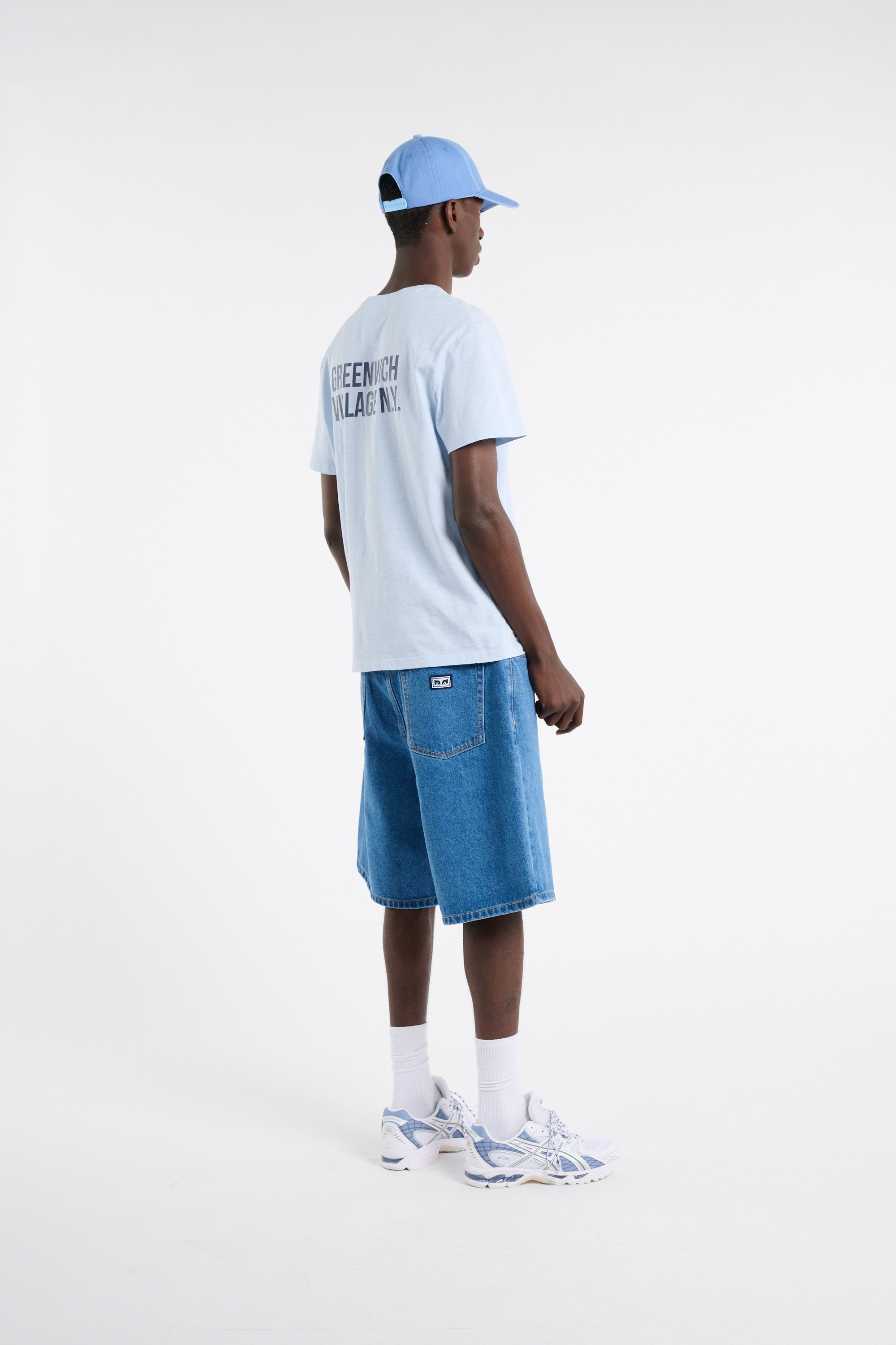 Short en jean Bleu