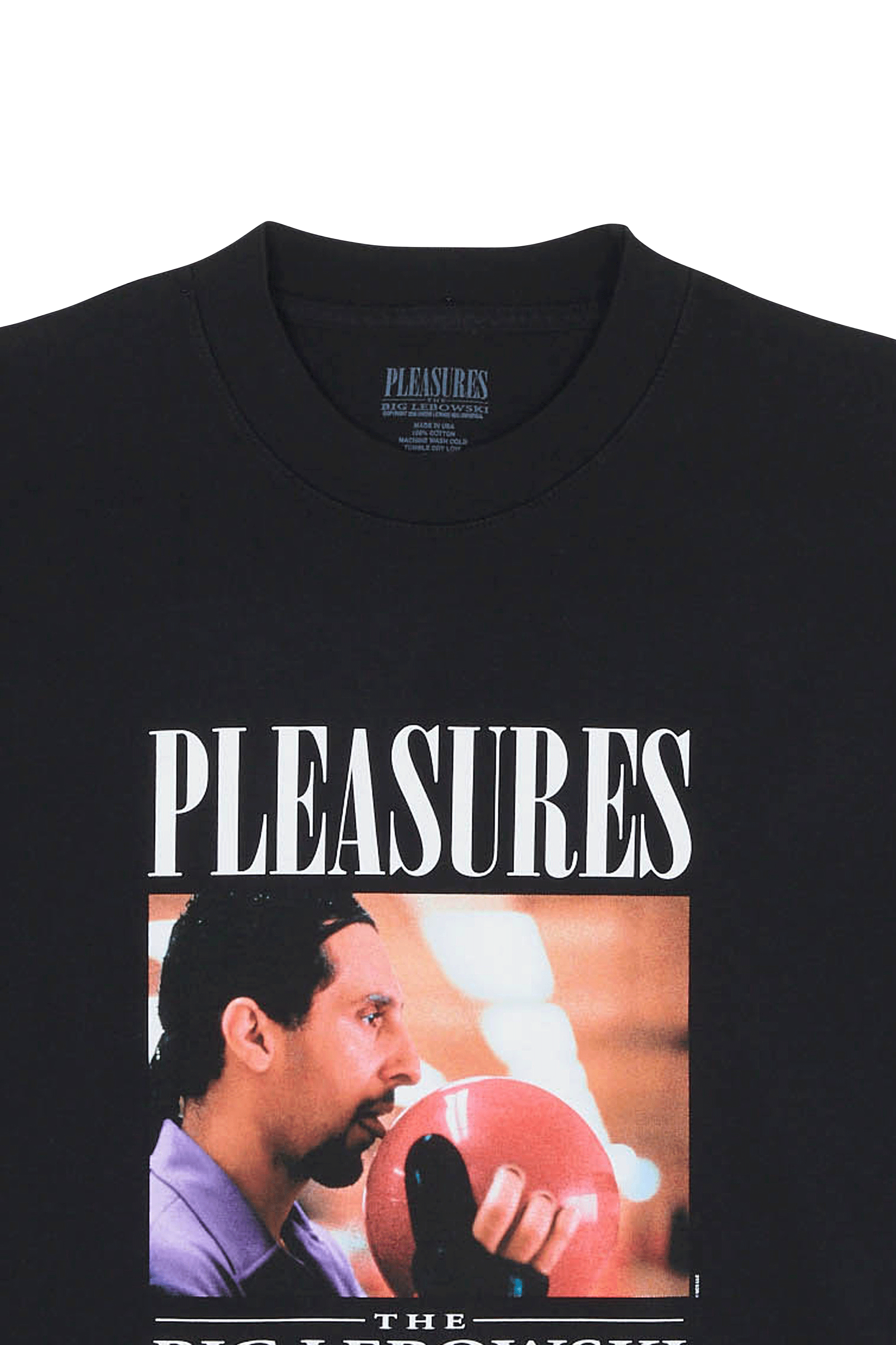 Regular-fit round-neck cotton T-shirt Black