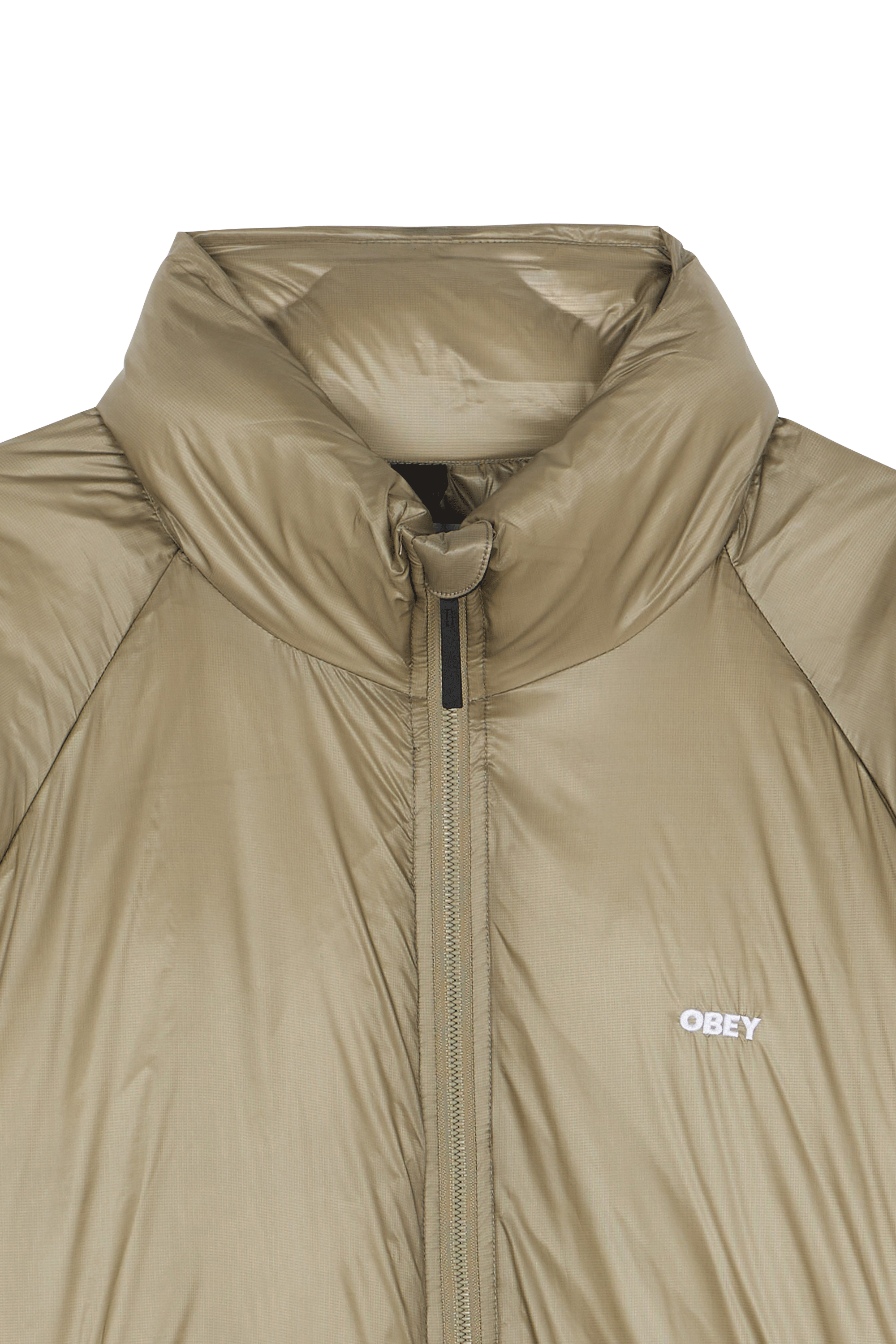 Lightweight quilted padded jacket with high neck Green