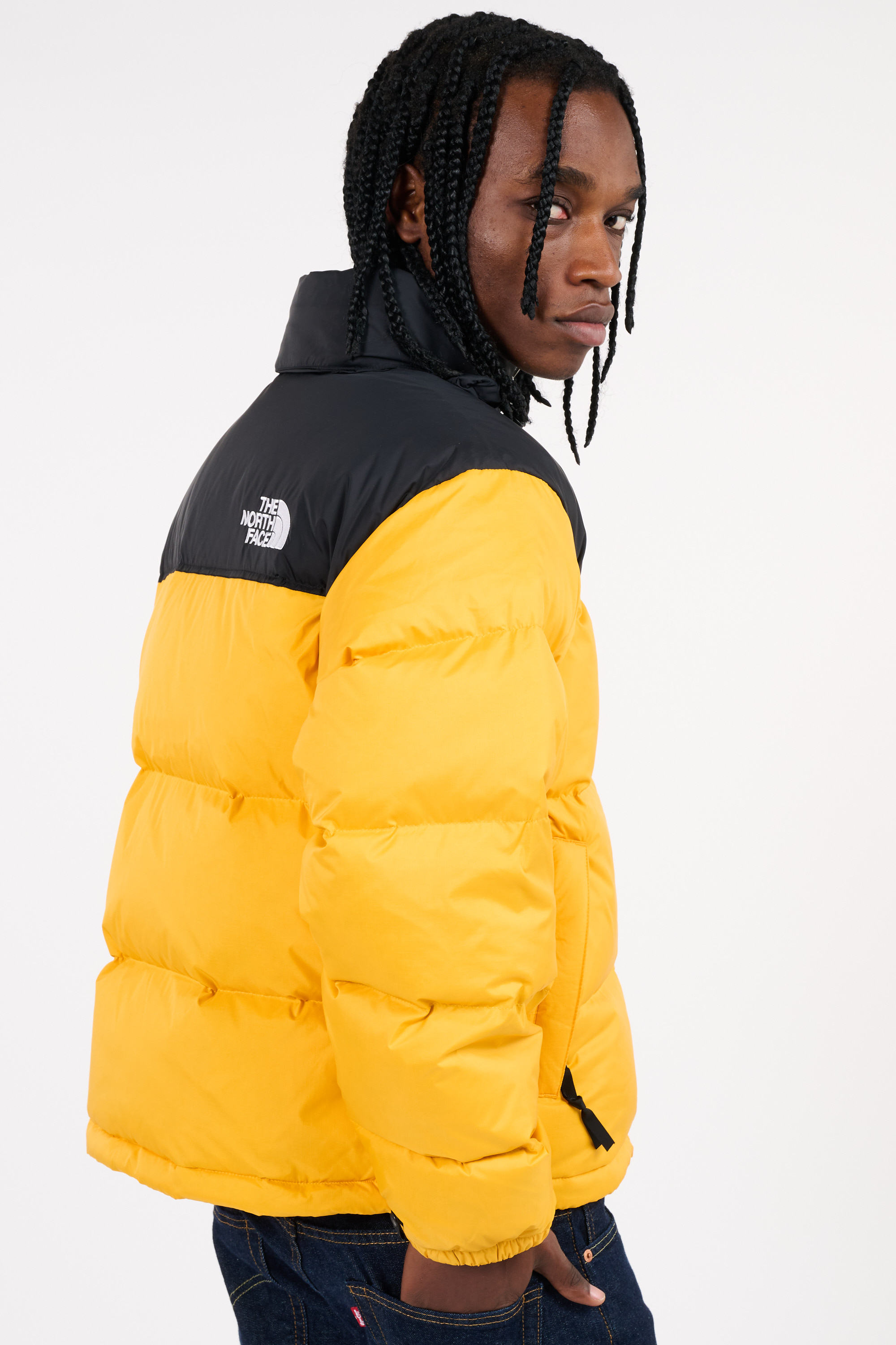 Lightweight quilted padded jacket with high neck Yellow