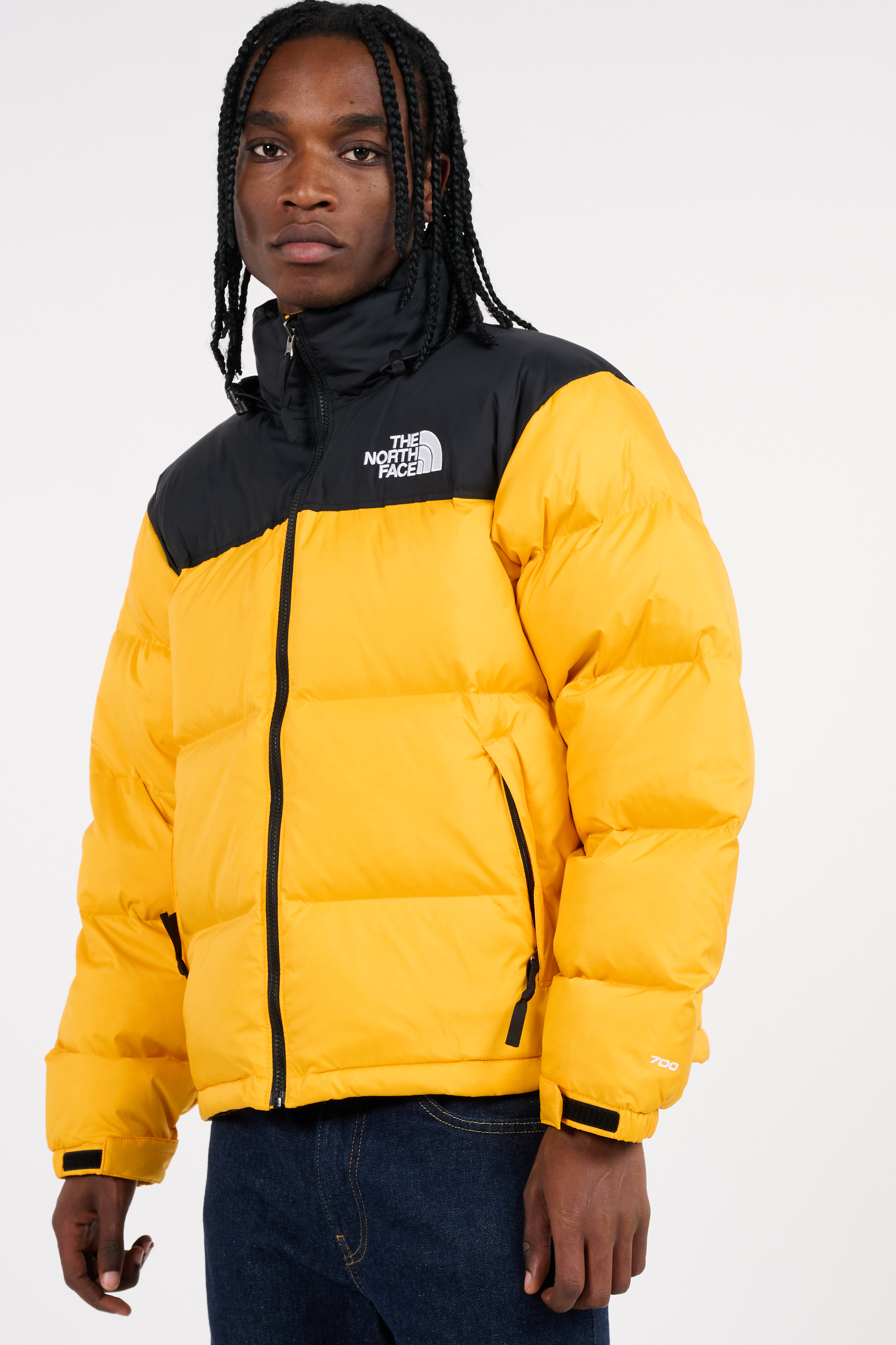 Lightweight quilted padded jacket with high neck Yellow