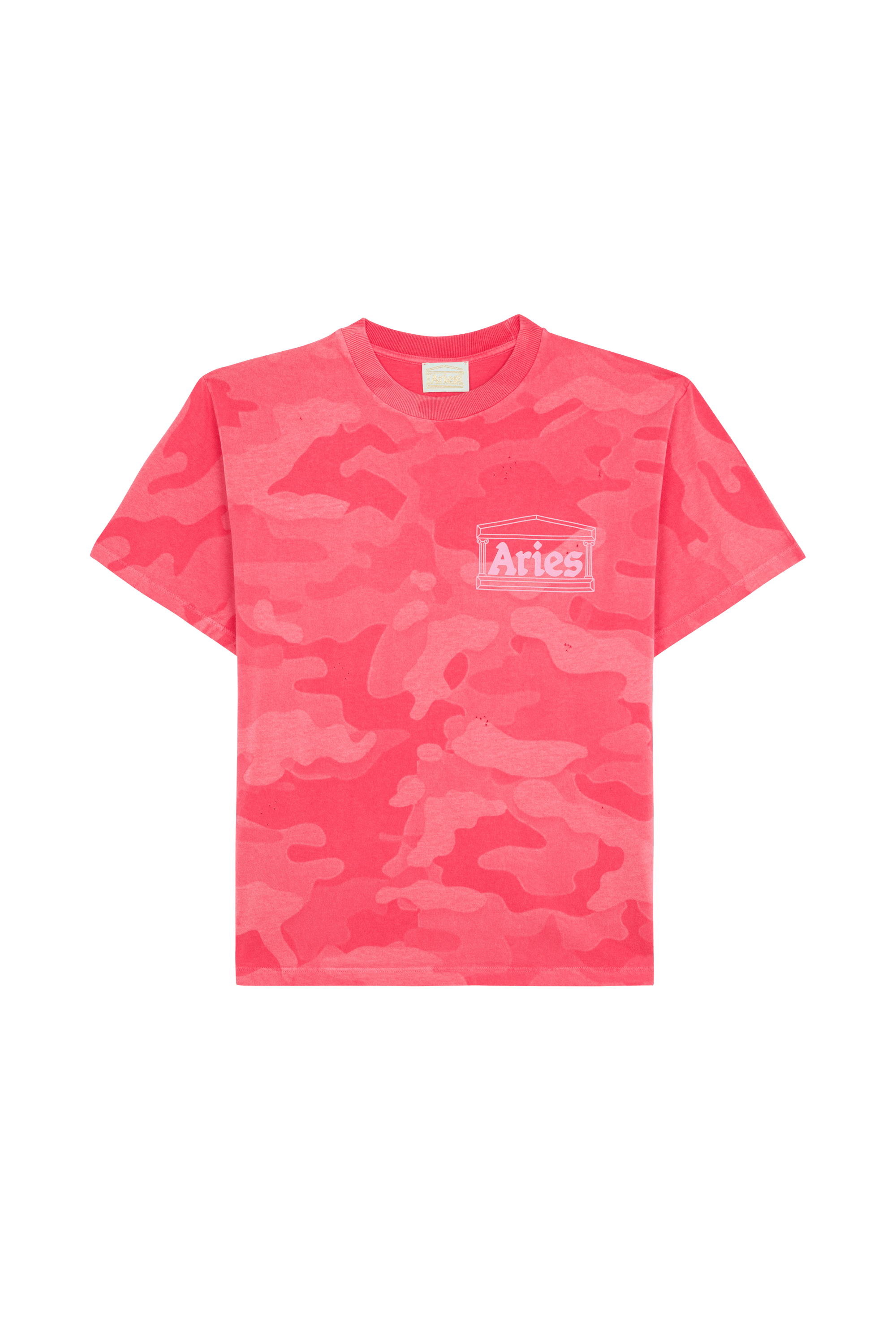 Regular-fit round-neck cotton T-shirt ARIES Pink