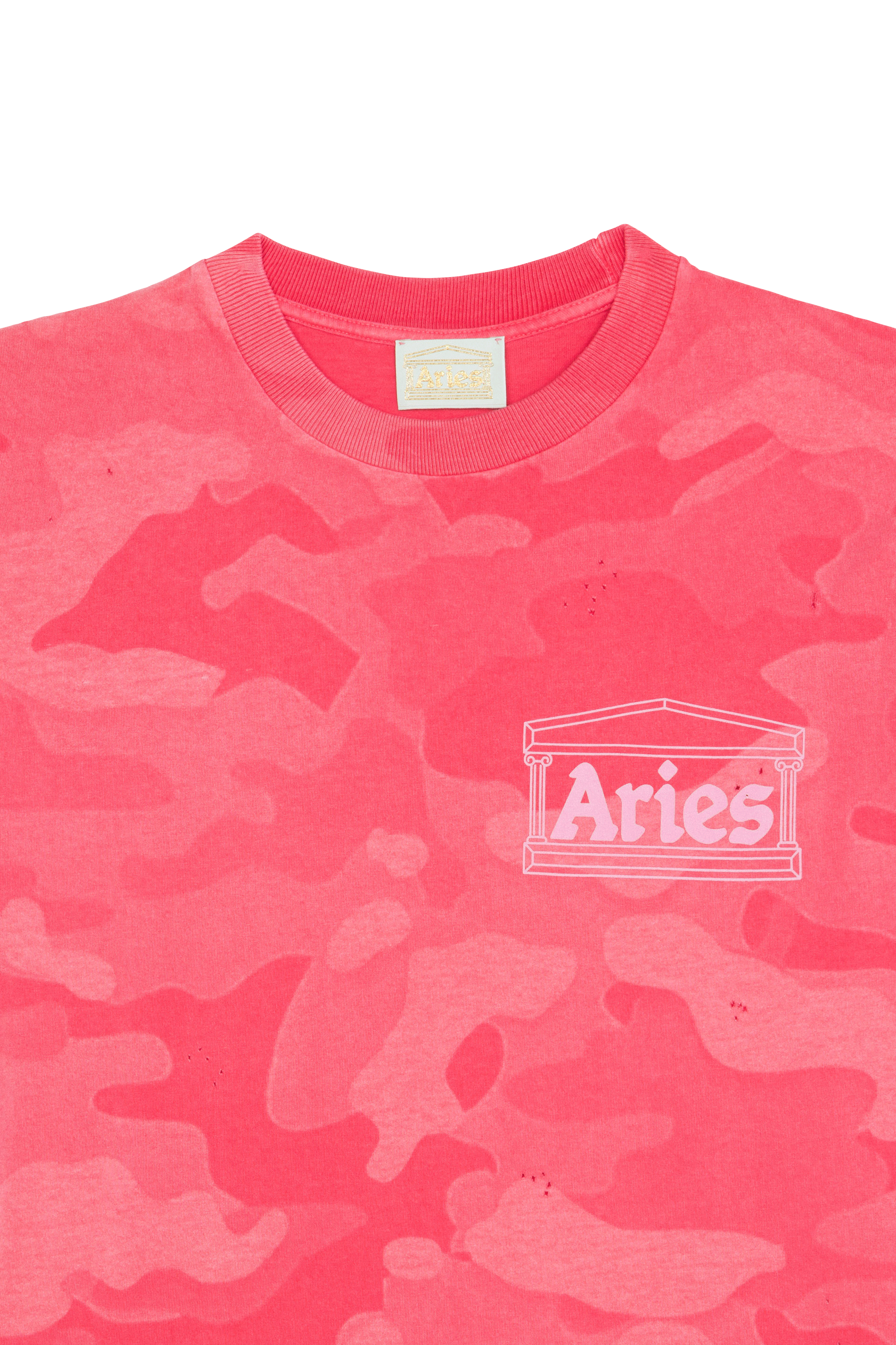 Regular-fit round-neck cotton T-shirt ARIES Pink