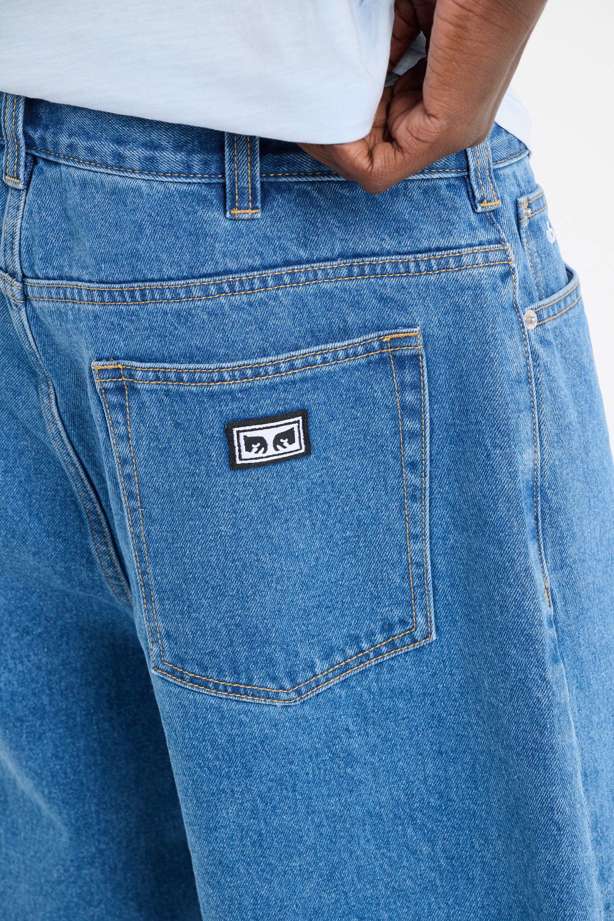 Short en jean Bleu