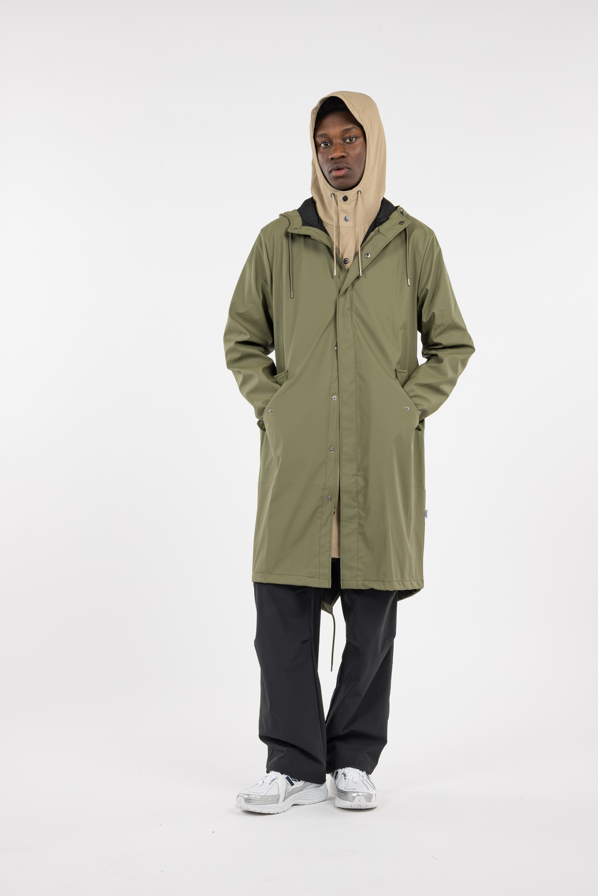 Cotton parka with hood Green