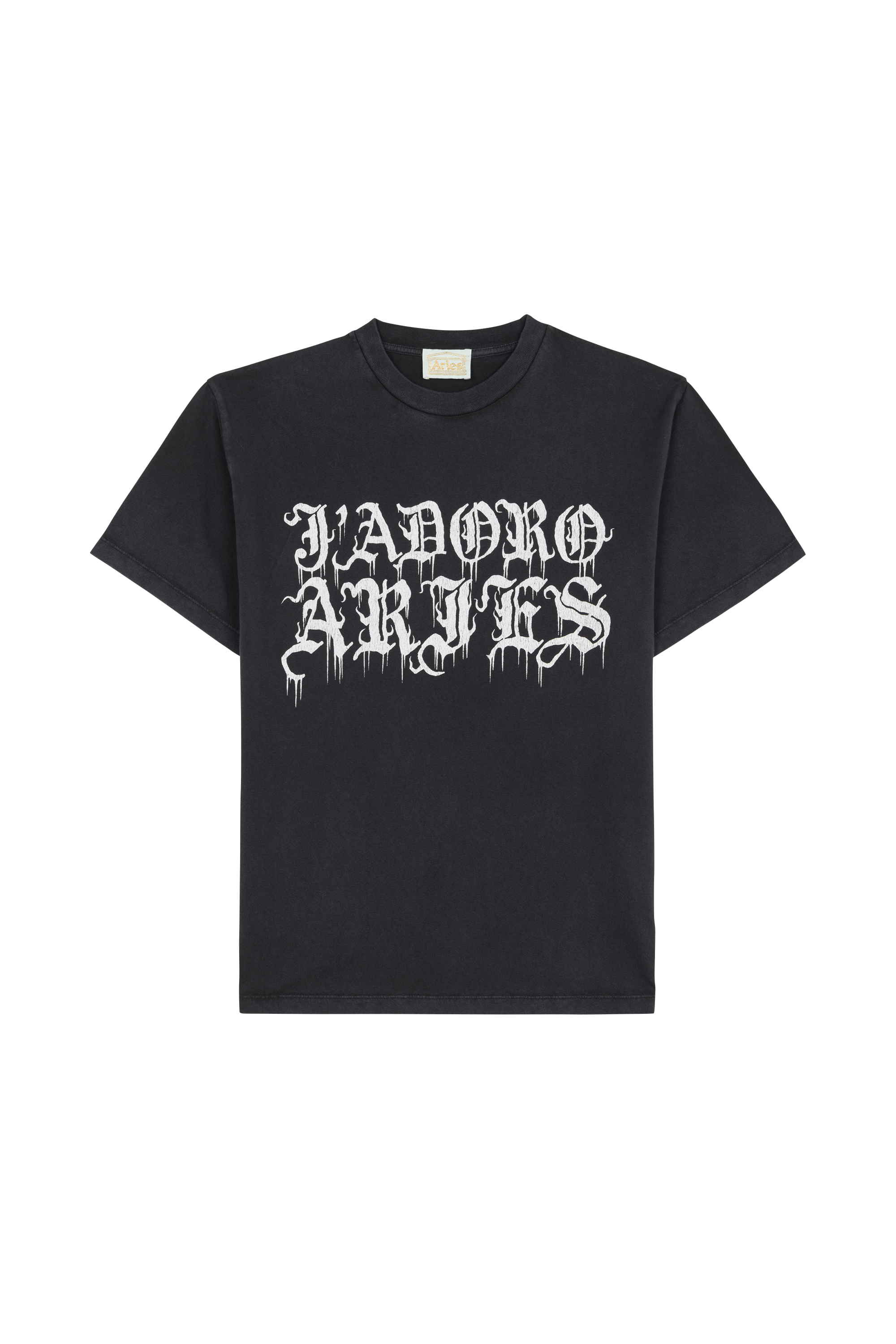 Regular-fit round-neck cotton T-shirt ARIES Black