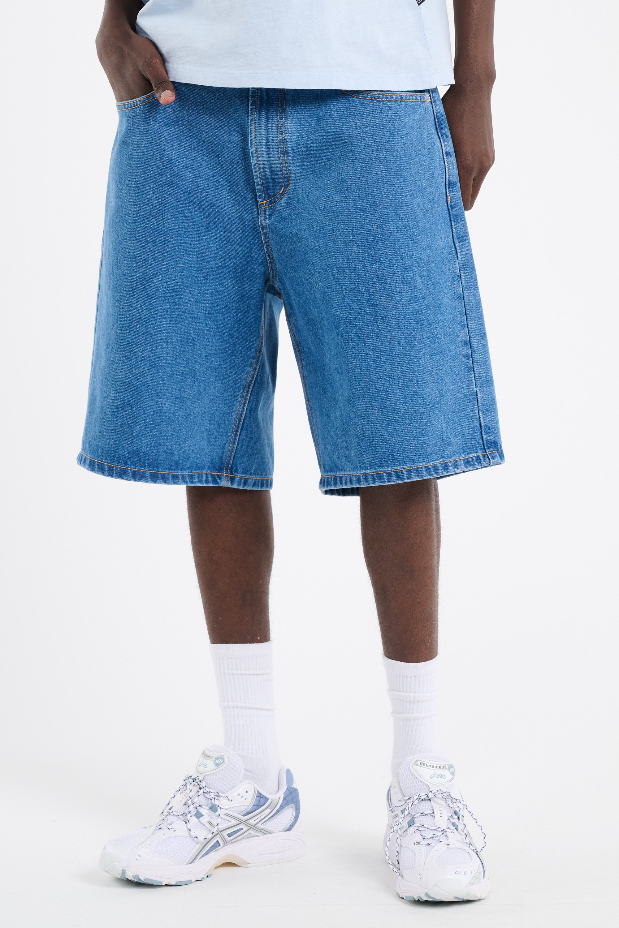 Short en jean Bleu