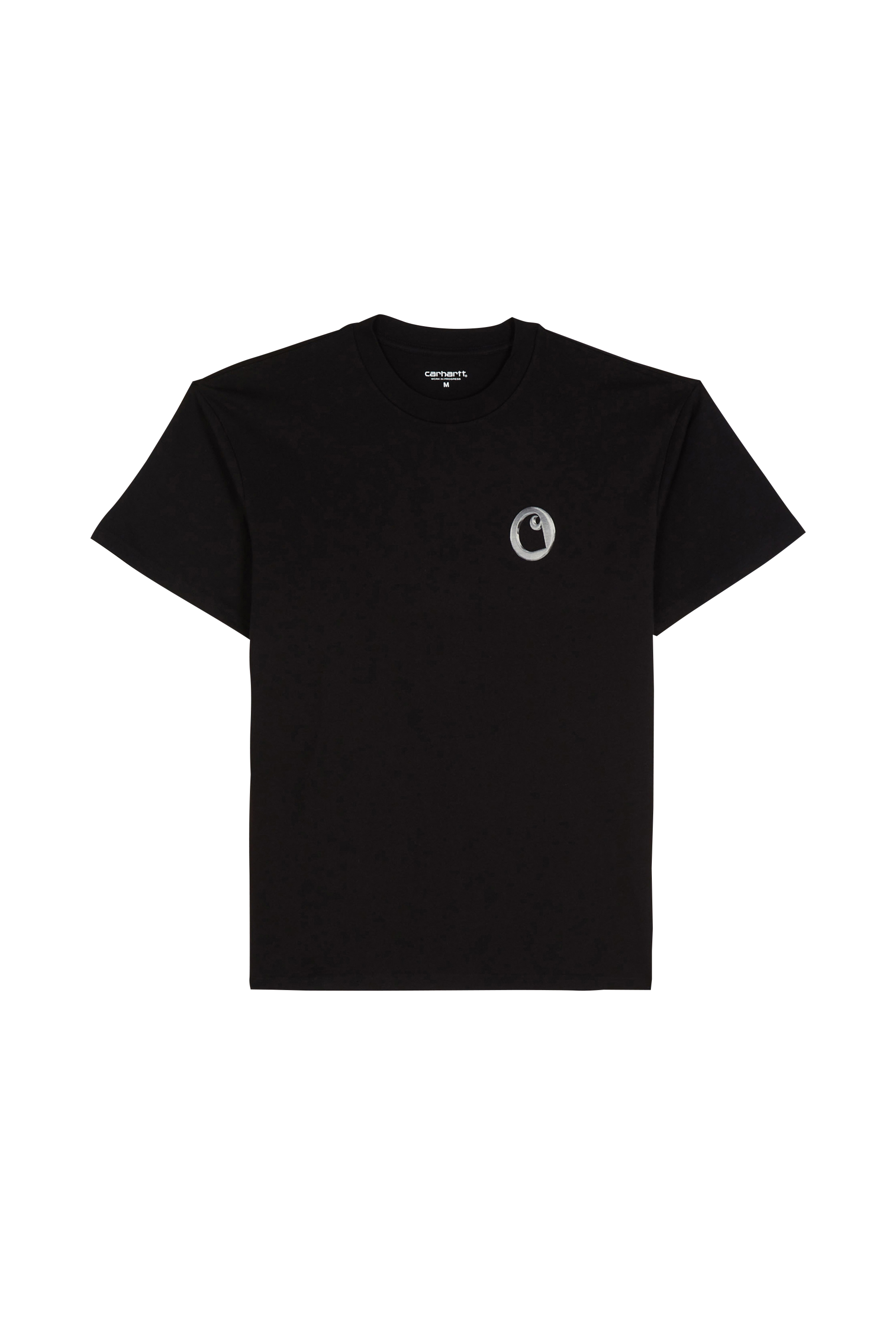 Regular-fit round-neck cotton T-shirt Black