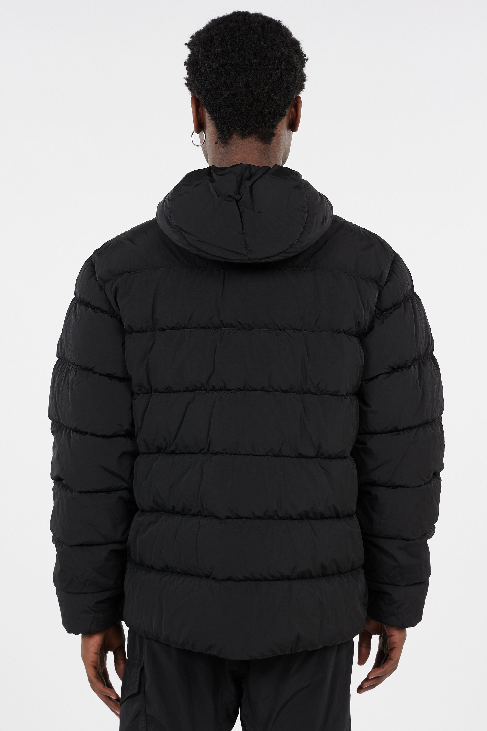 Lightweight quilted padded jacket with high neck | Black by C.P. COMPANY Lightweight quilted padded jacket with high neck Black