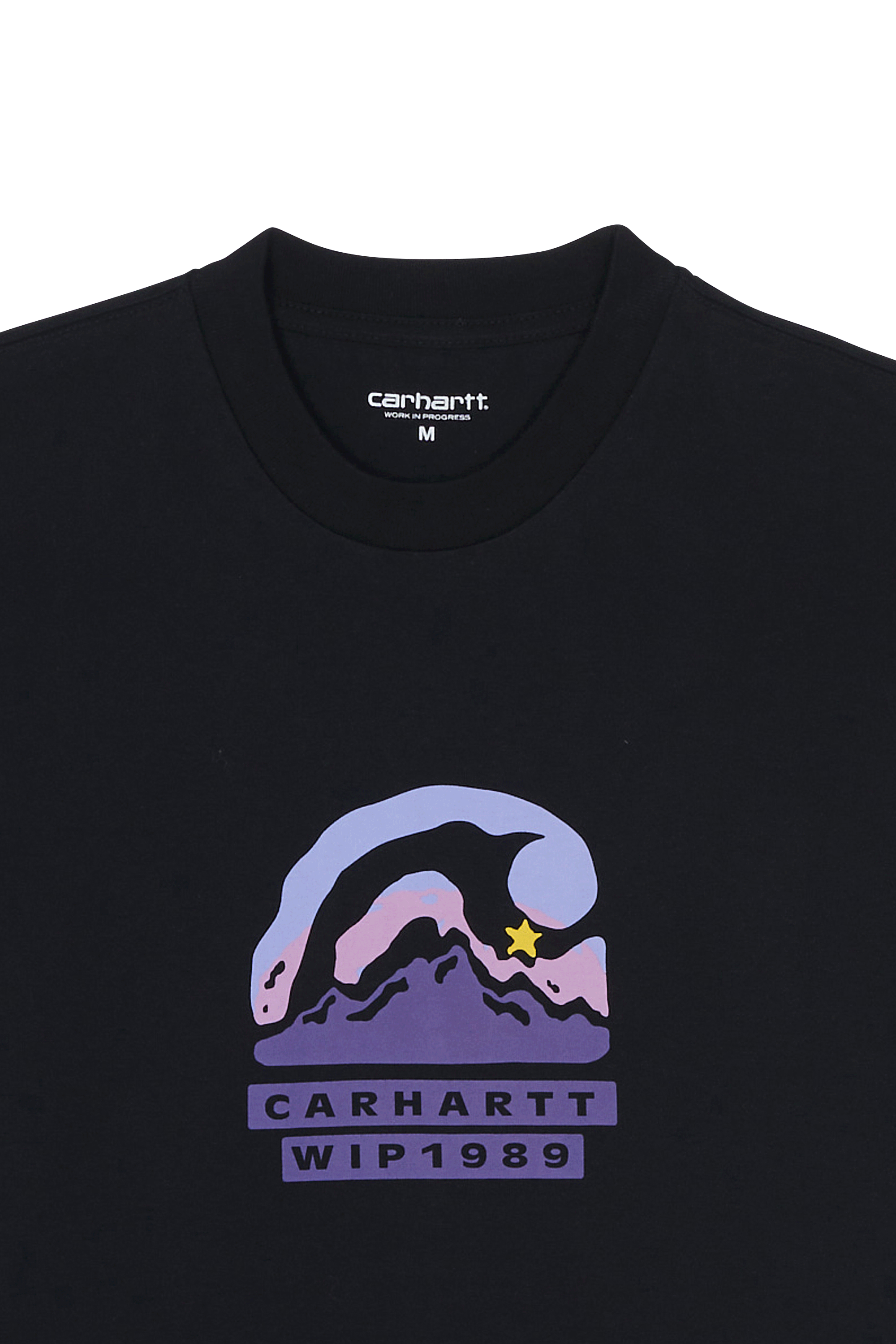 Regular-fit round-neck cotton T-shirt Black