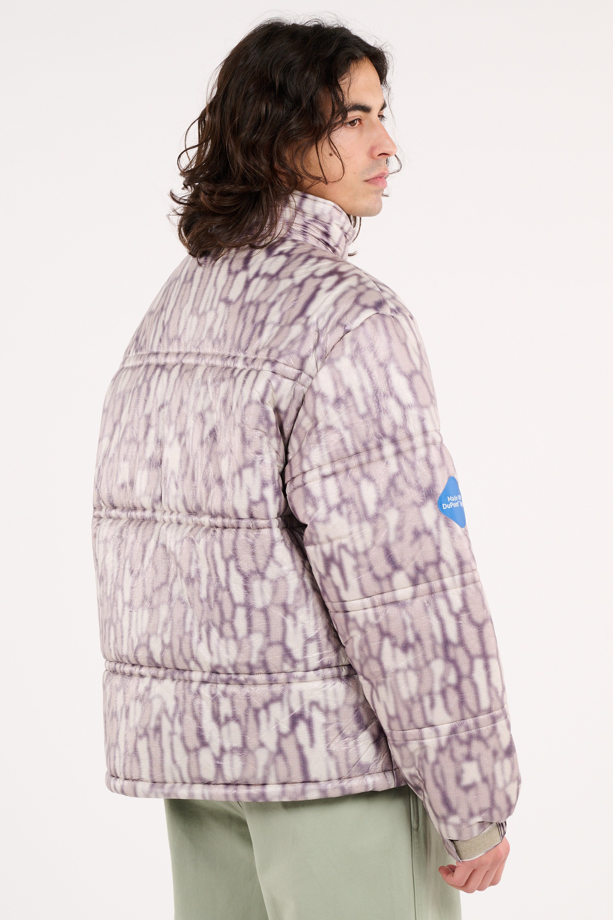 Lightweight quilted padded jacket with high neck Multicolored