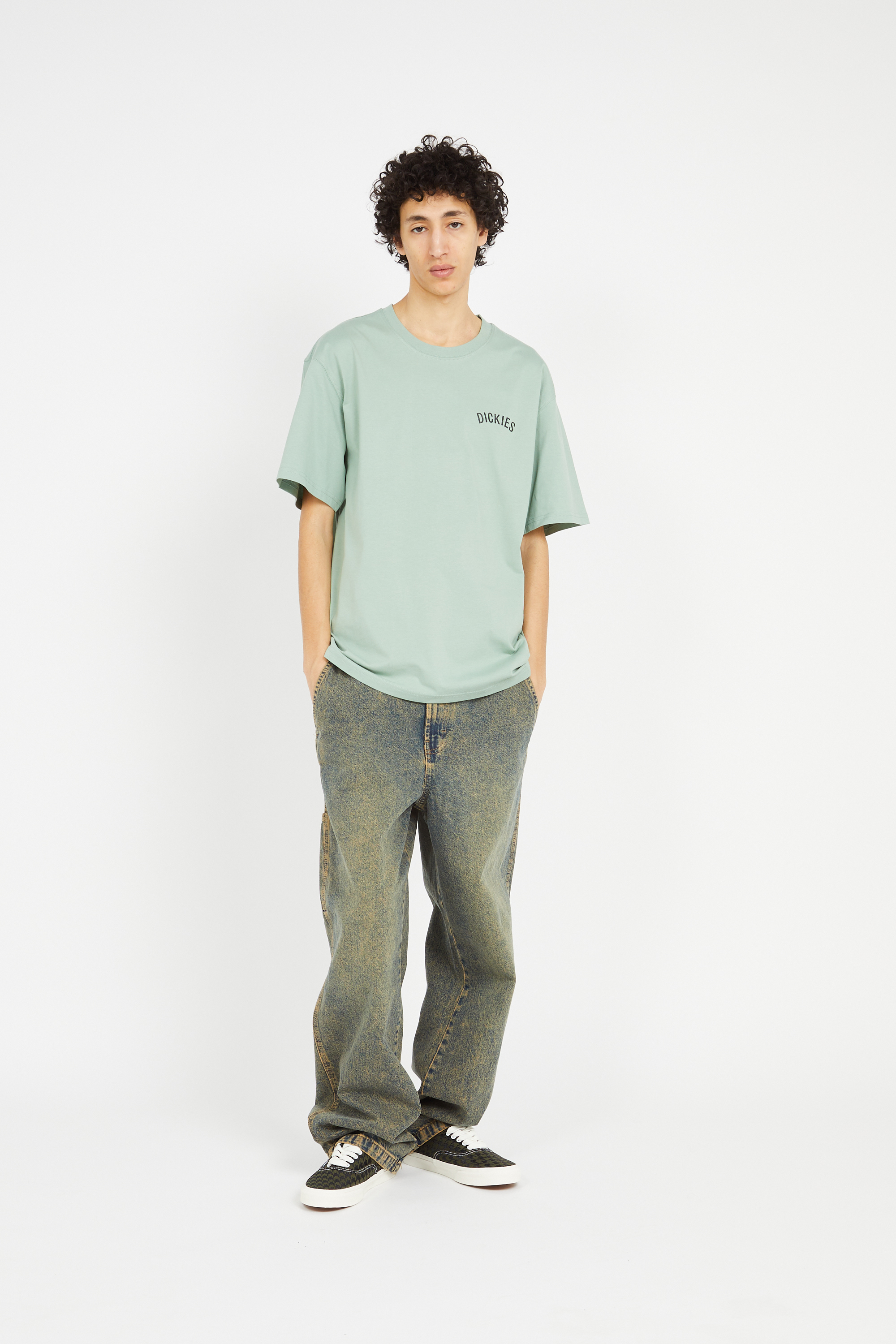 Regular-fit round-neck cotton T-shirt Green