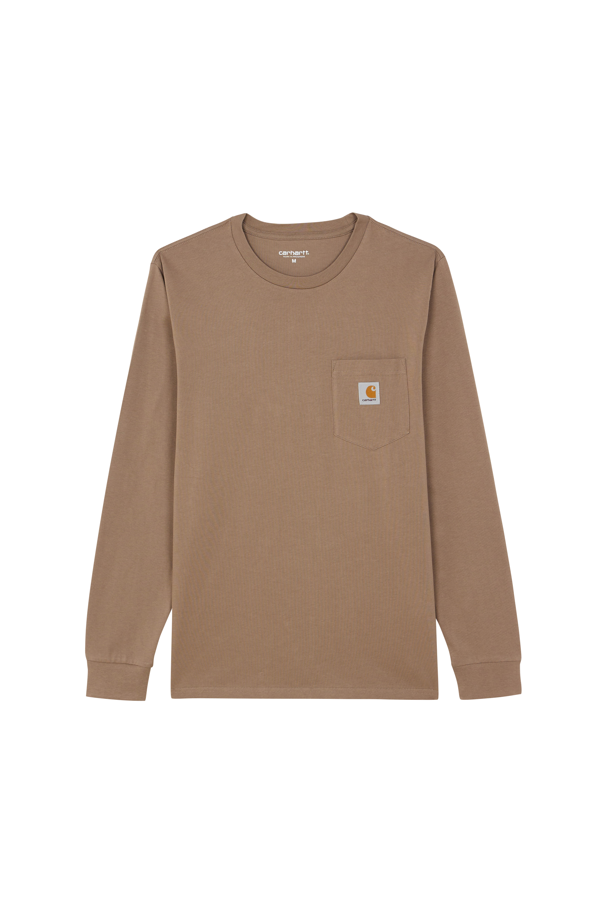 Regular-fit round-neck cotton T-shirt Brown