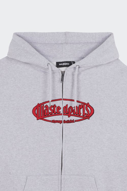 WASTED Hoodie zippé Gris