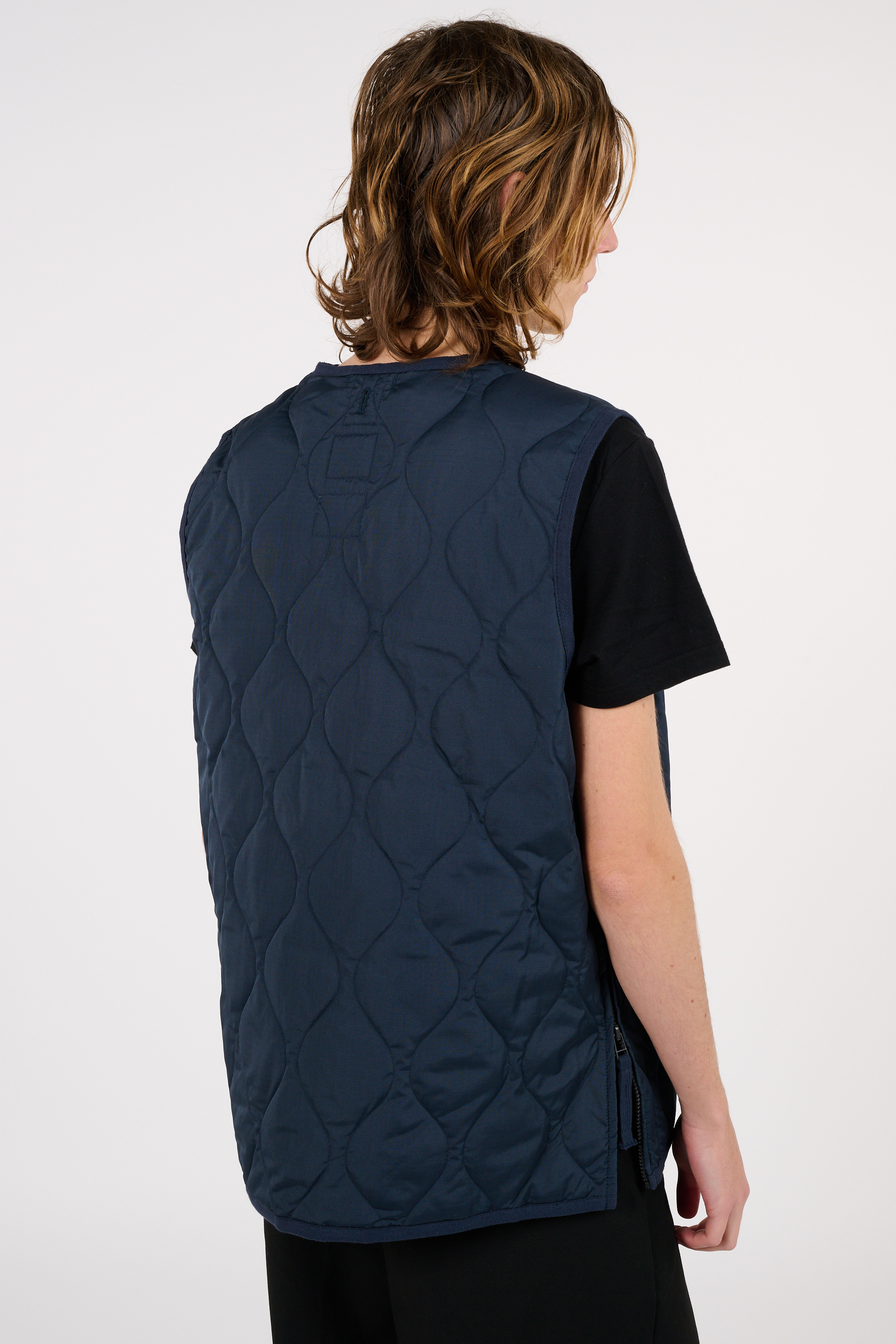 Lightweight quilted padded jacket with high neck Blue