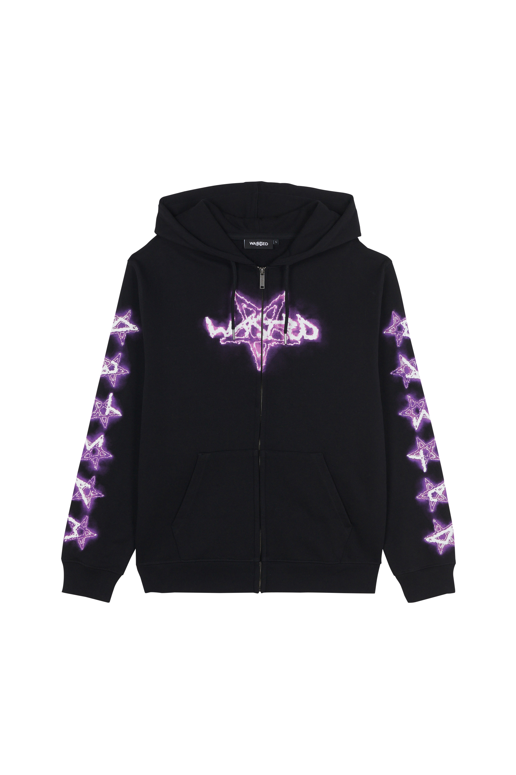 Regular-fit zip-up cotton-blend hoodie with Pony Player Black
