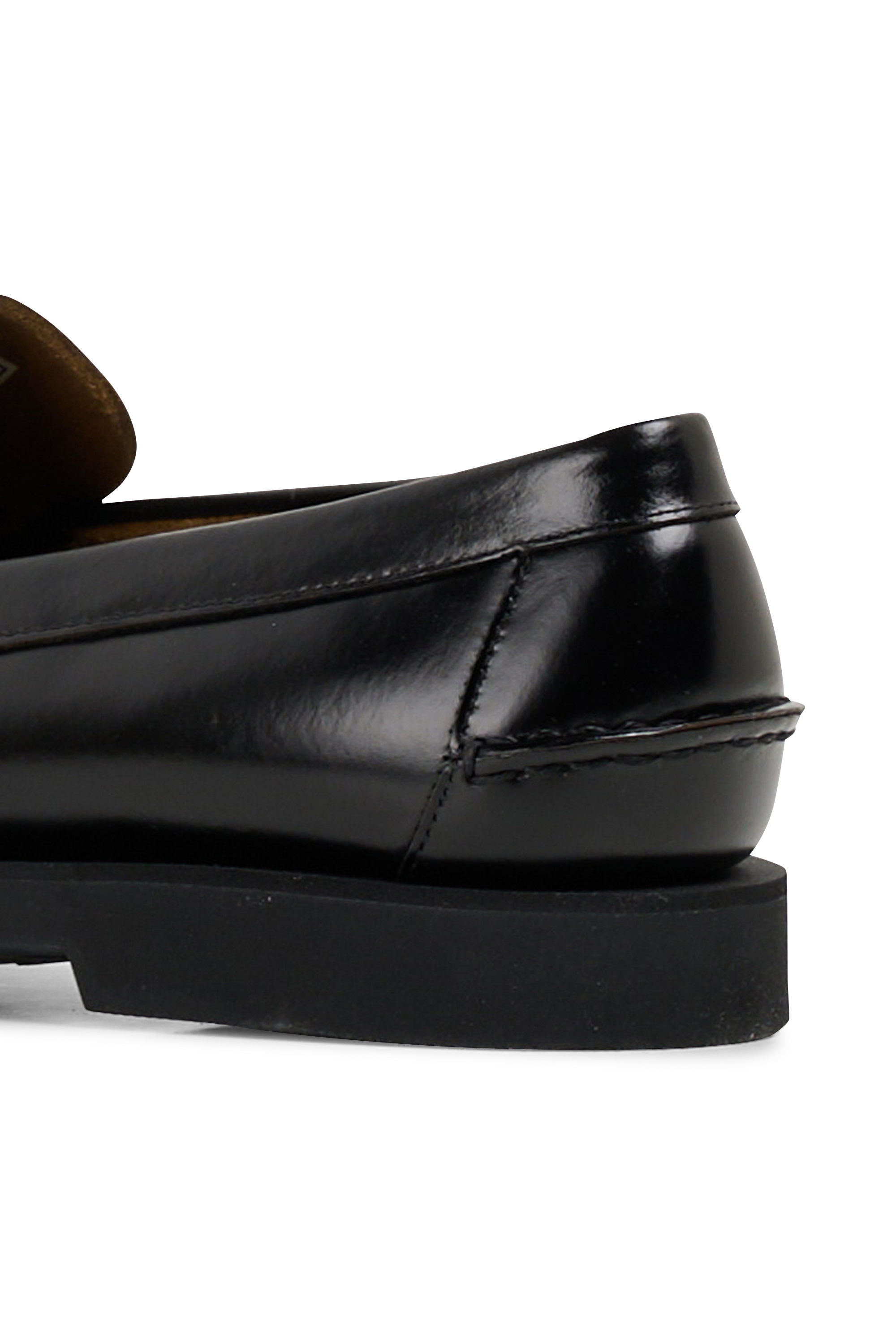 Leather deck shoes Black