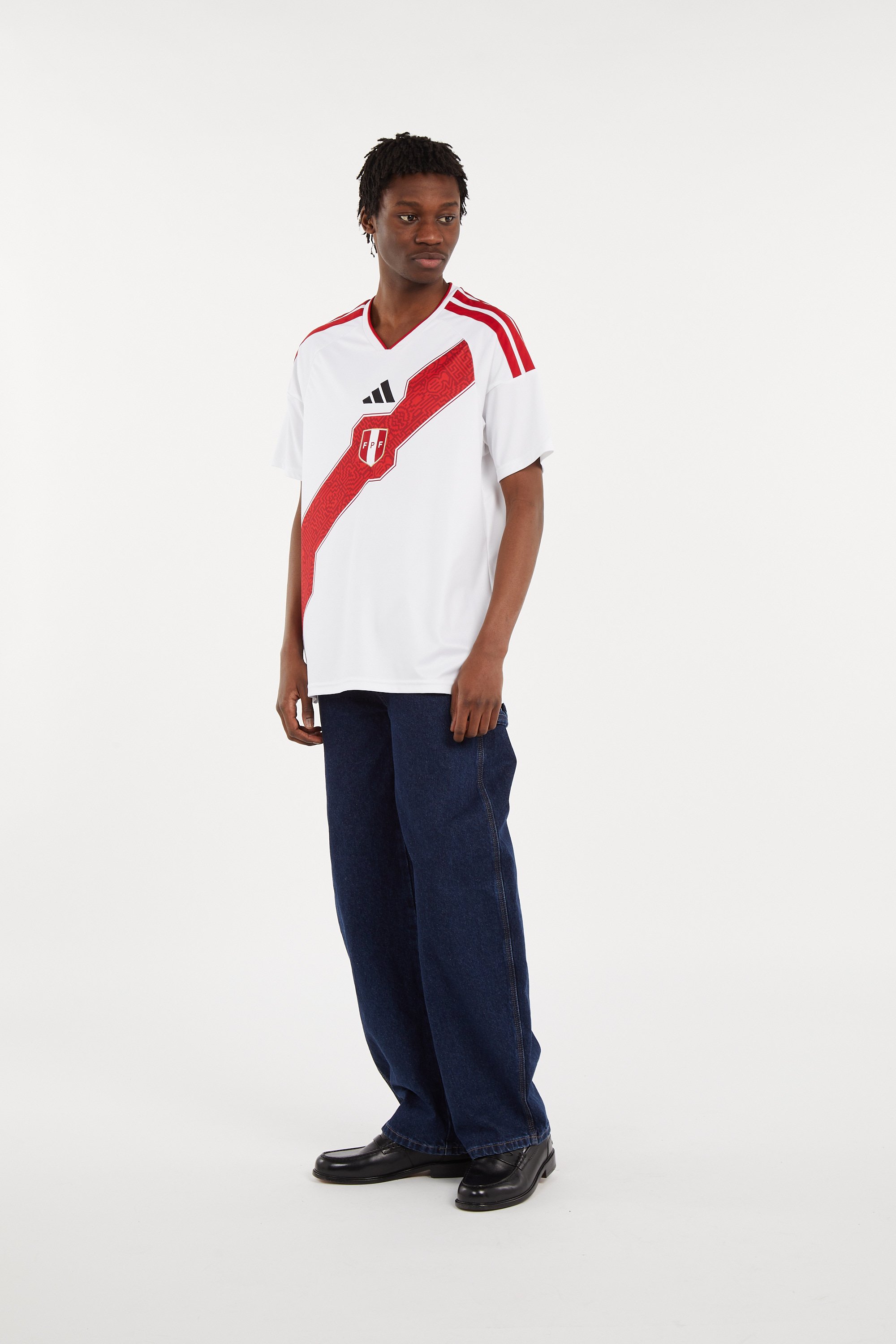 Regular-fit round-neck cotton T-shirt ADIDAS White