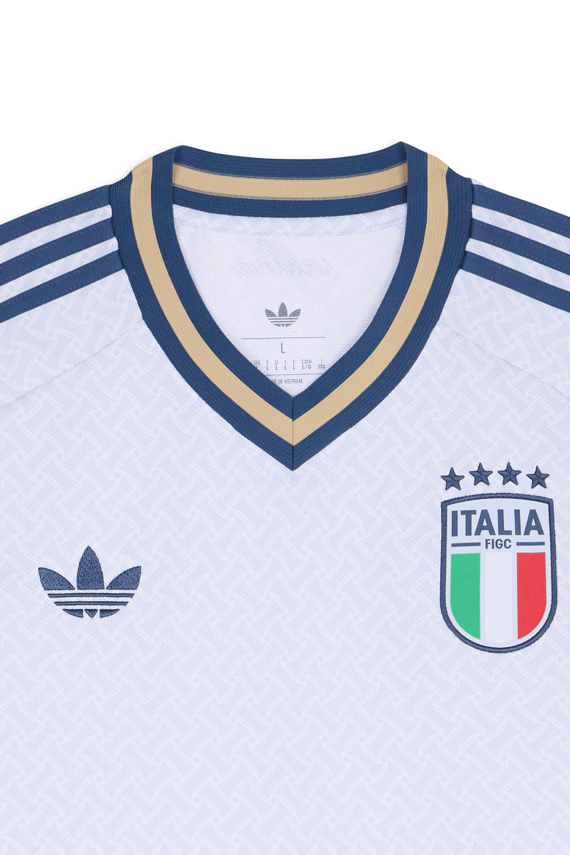 Straight V-neck T-shirt Blue