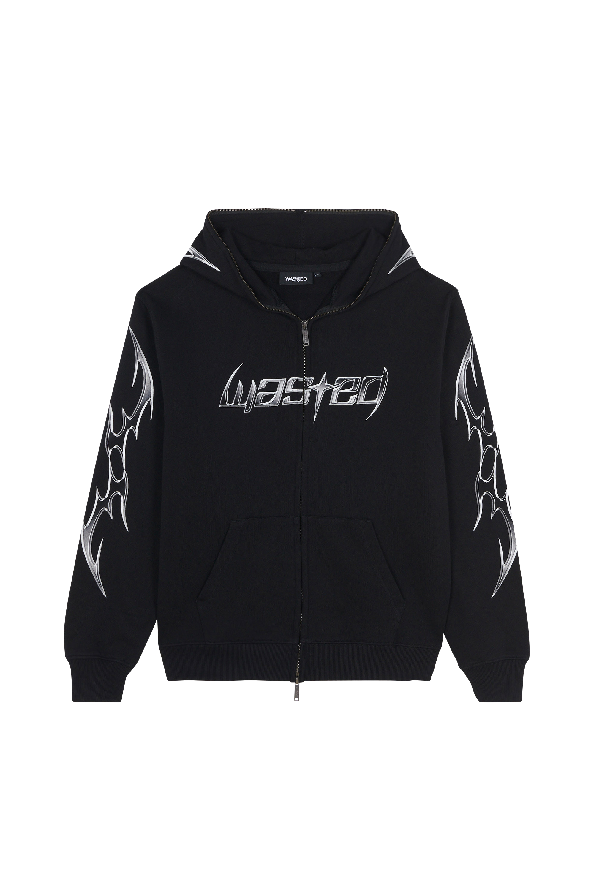 Regular-fit zip-up cotton-blend hoodie with Pony Player Black