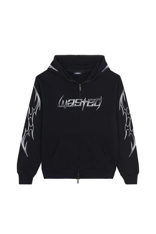 WASTED Regular-fit zip-up cotton-blend hoodie with Pony Player