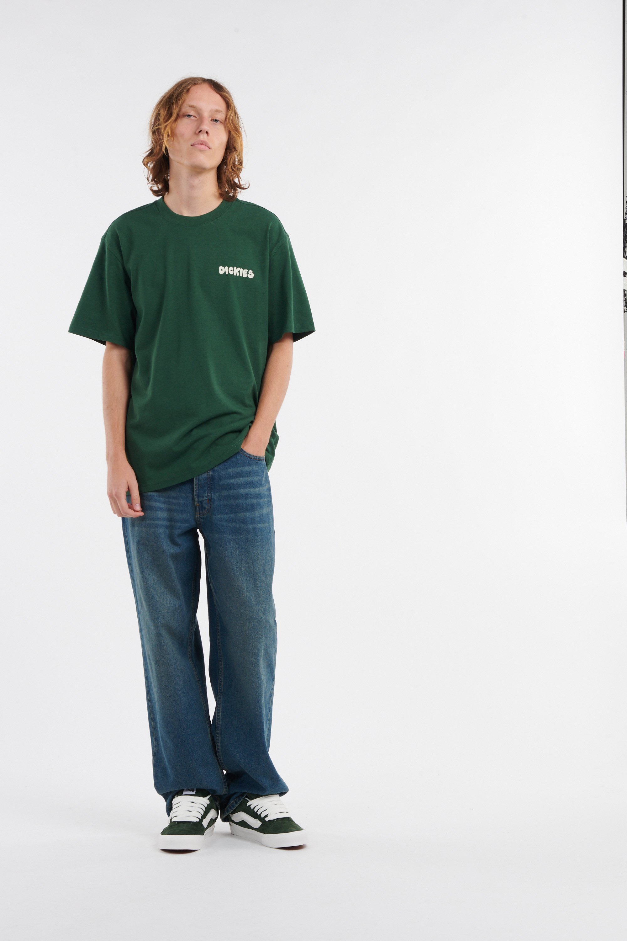 Regular-fit round-neck cotton T-shirt DICKIES Green