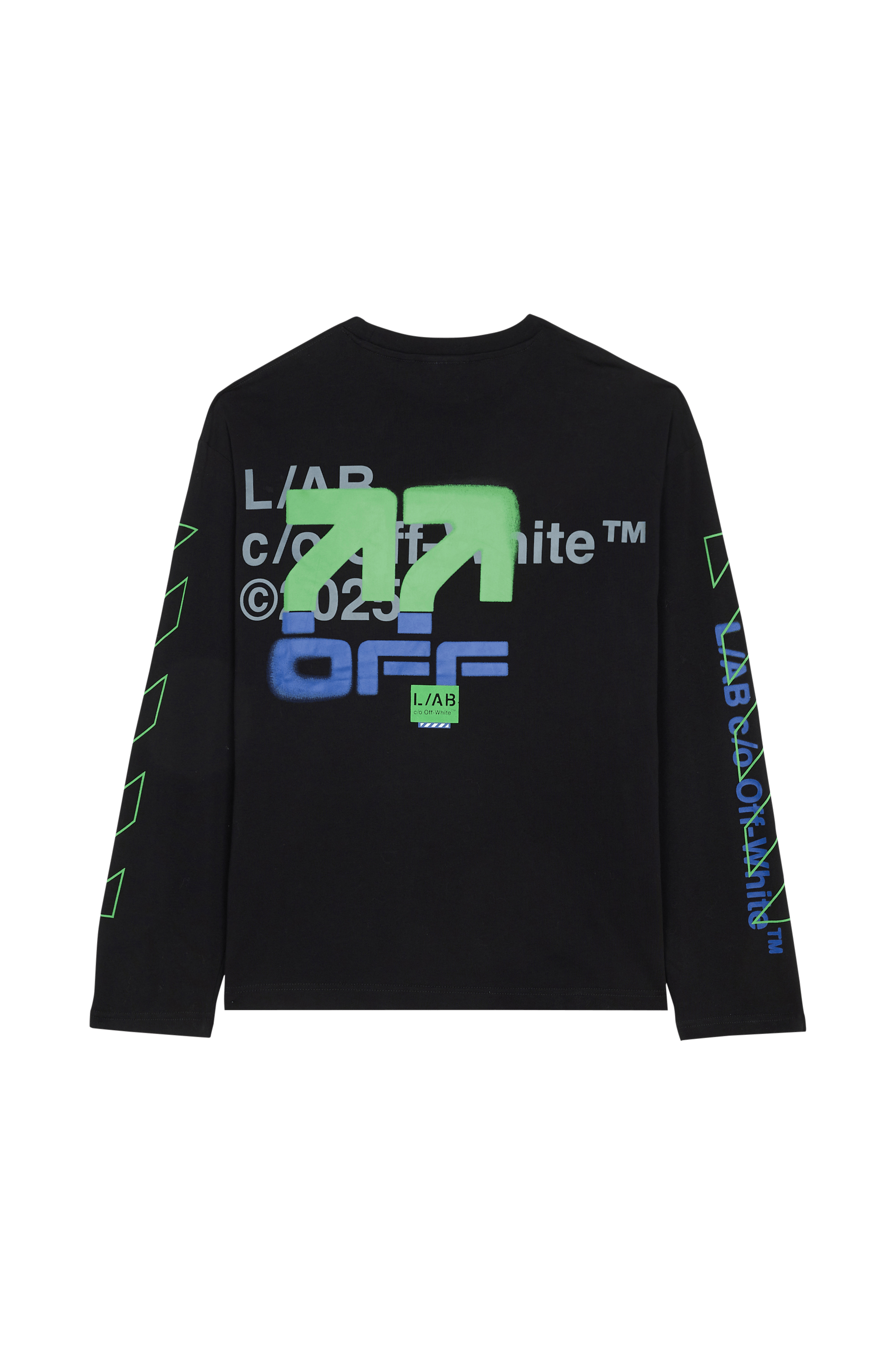 Regular-fit round-neck cotton T-shirt | Black OFF WHITE LAB Men