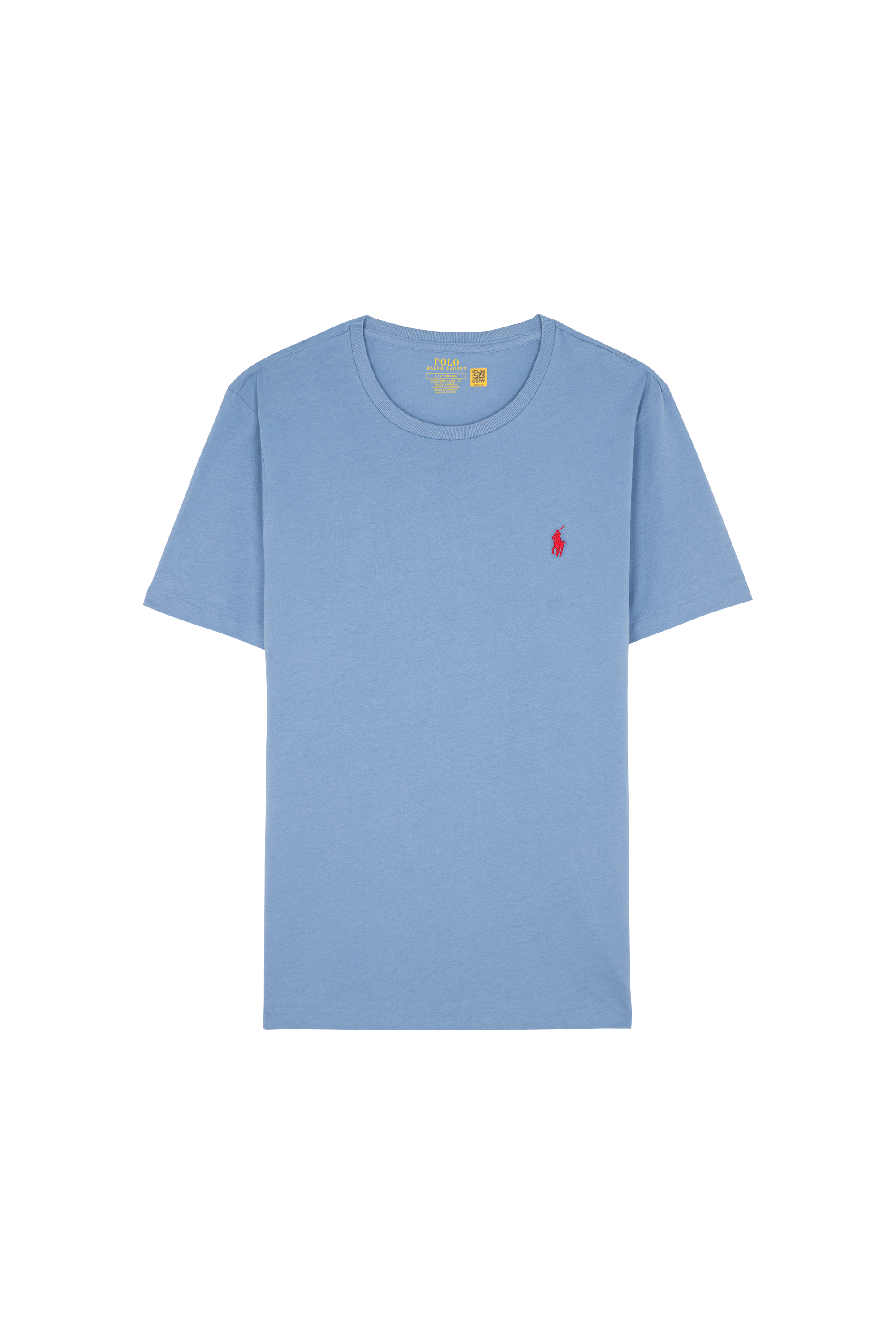 Regular-fit round-neck cotton T-shirt Blue