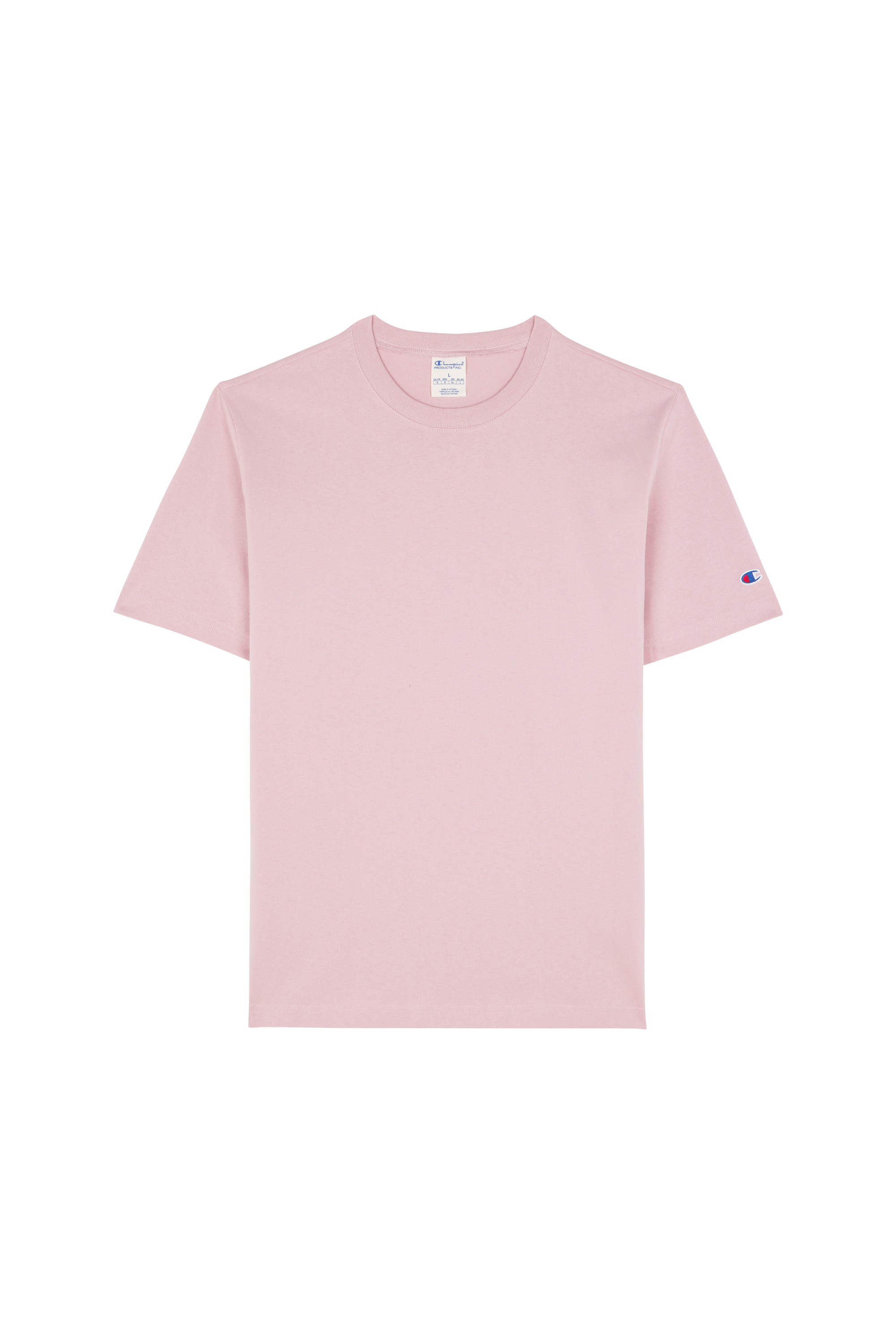 Regular-fit round-neck cotton T-shirt Pink