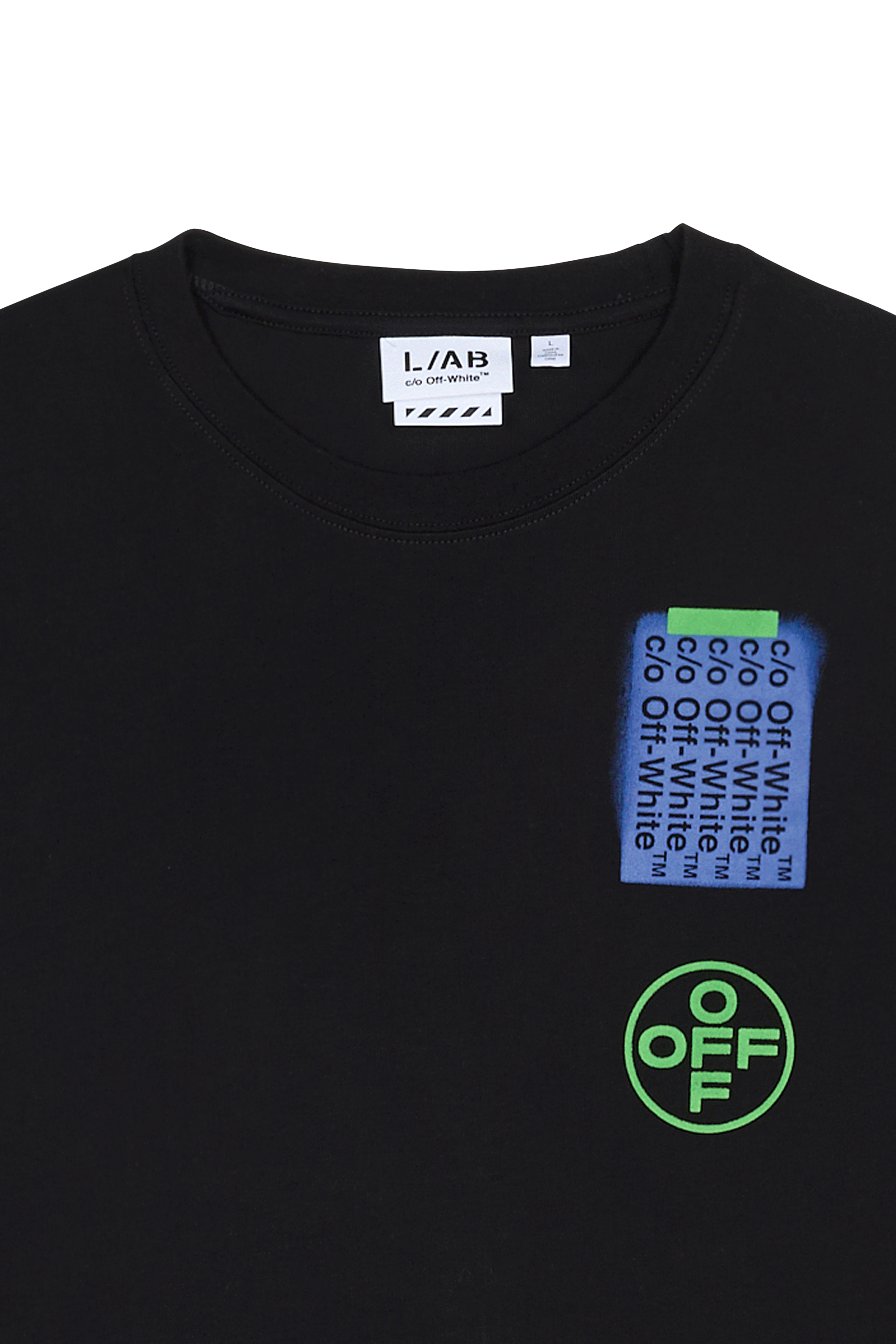 Regular-fit round-neck cotton T-shirt | Black OFF WHITE LAB Men