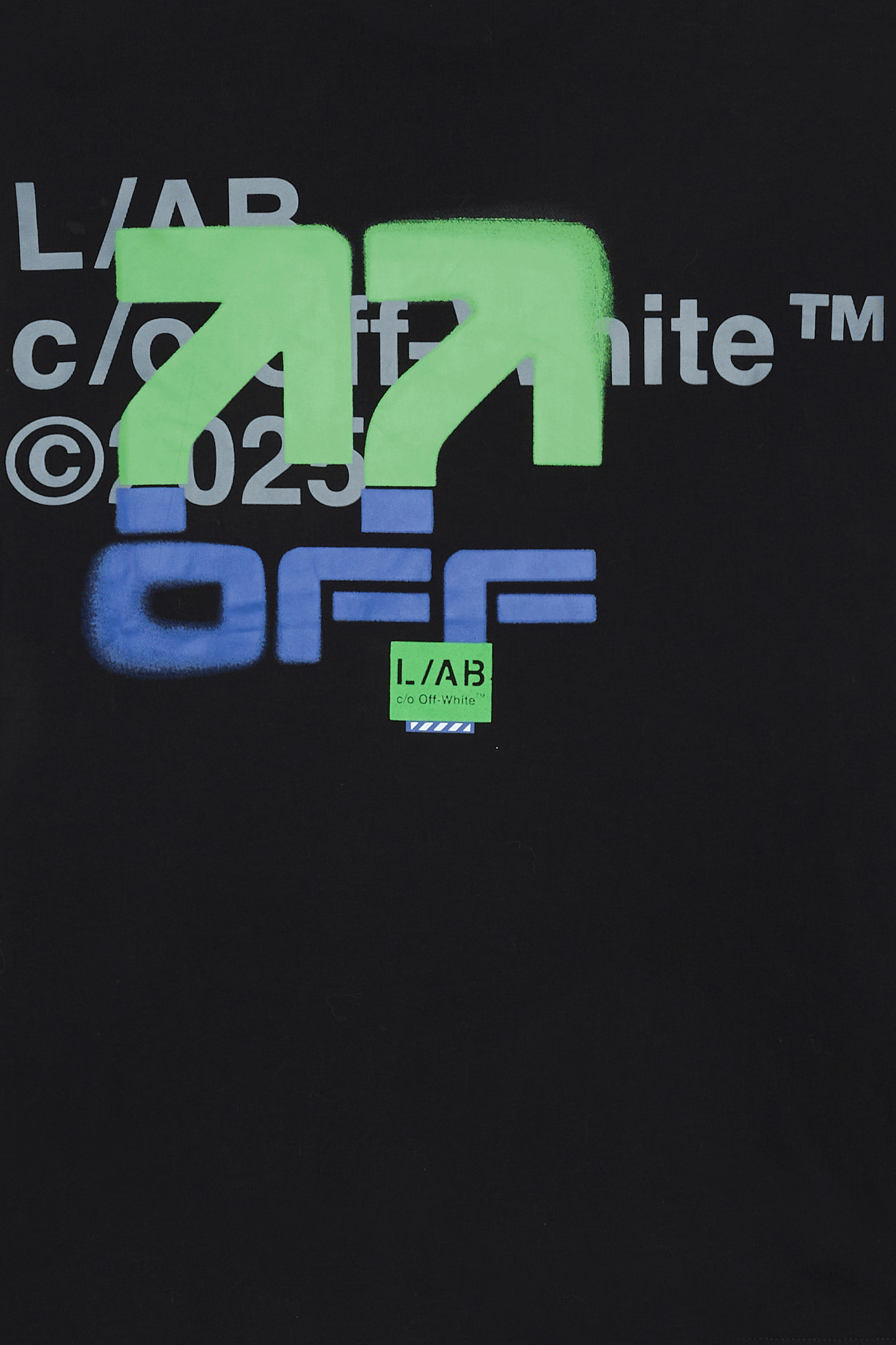 Regular-fit round-neck cotton T-shirt | Black OFF WHITE LAB Men