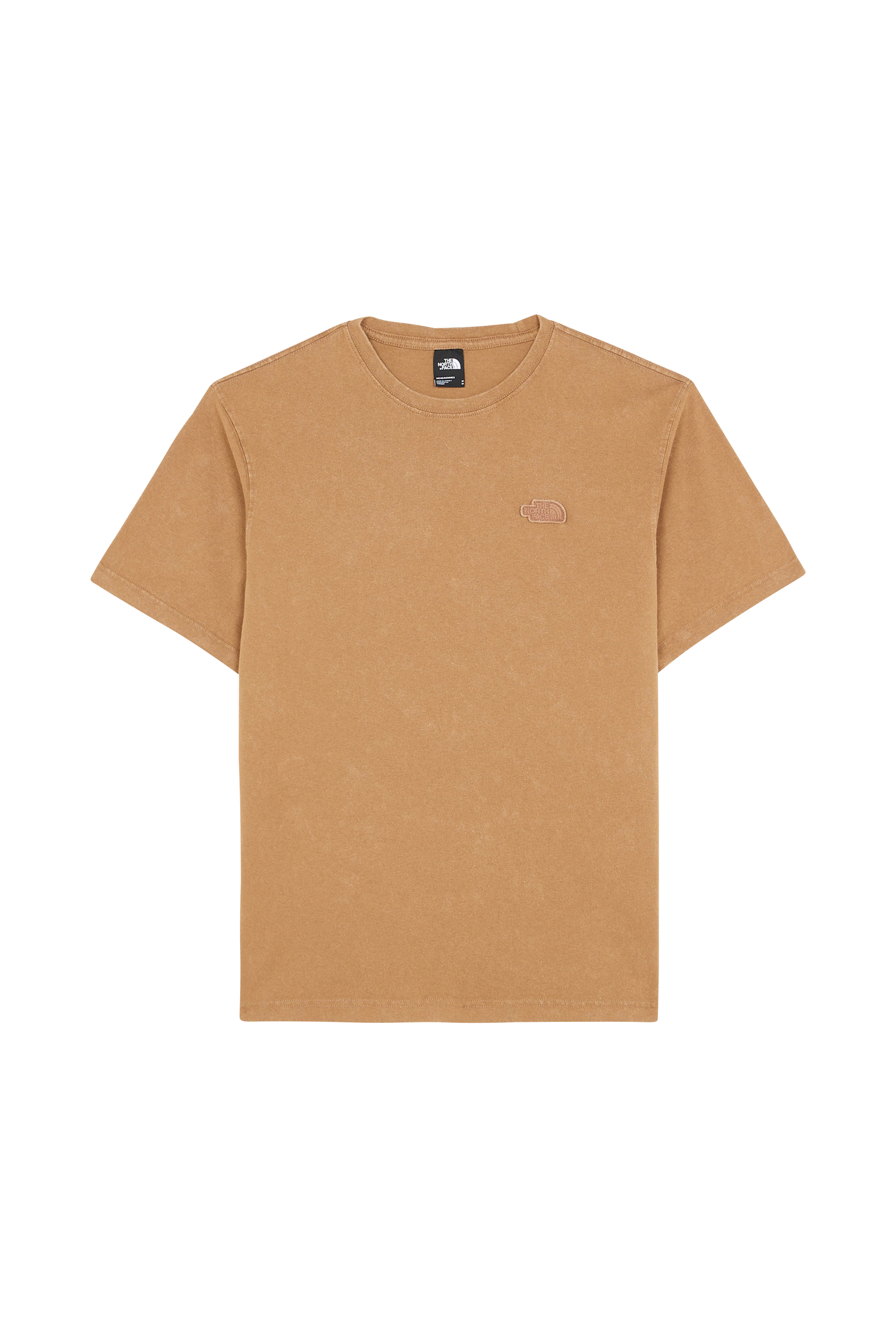 Regular-fit round-neck cotton T-shirt Brown