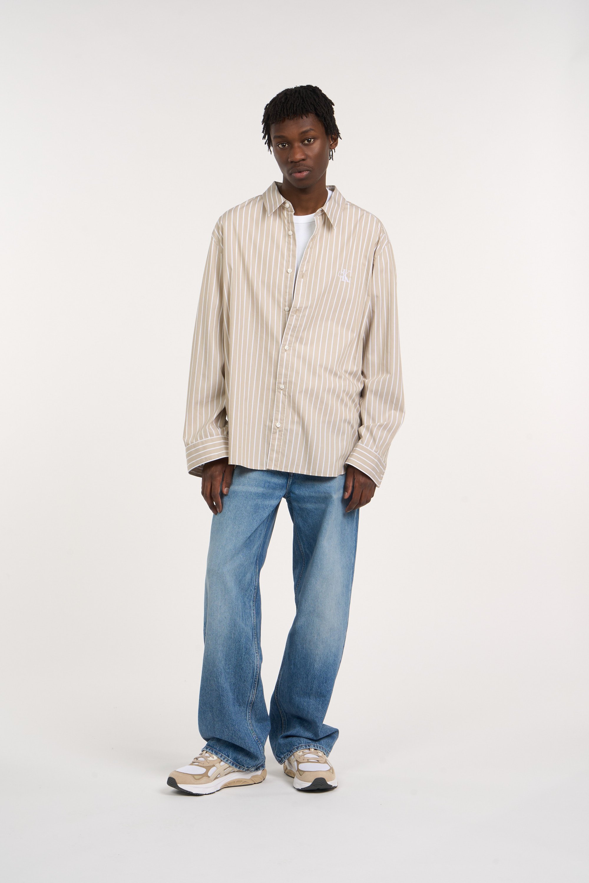 Shirt STRIPE WASHED Plaza taupe