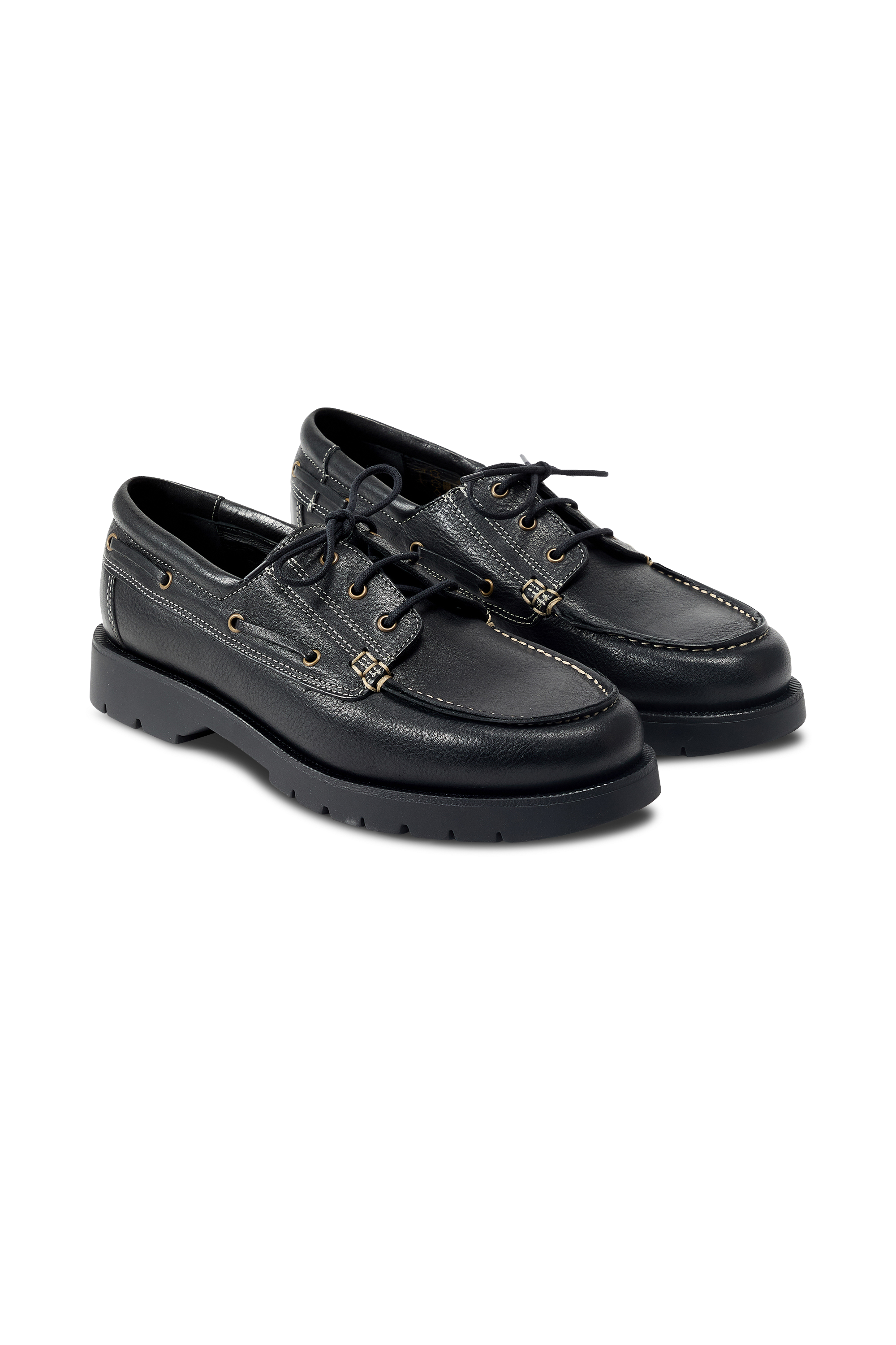 Leather deck shoes | Black KLEMAN Men