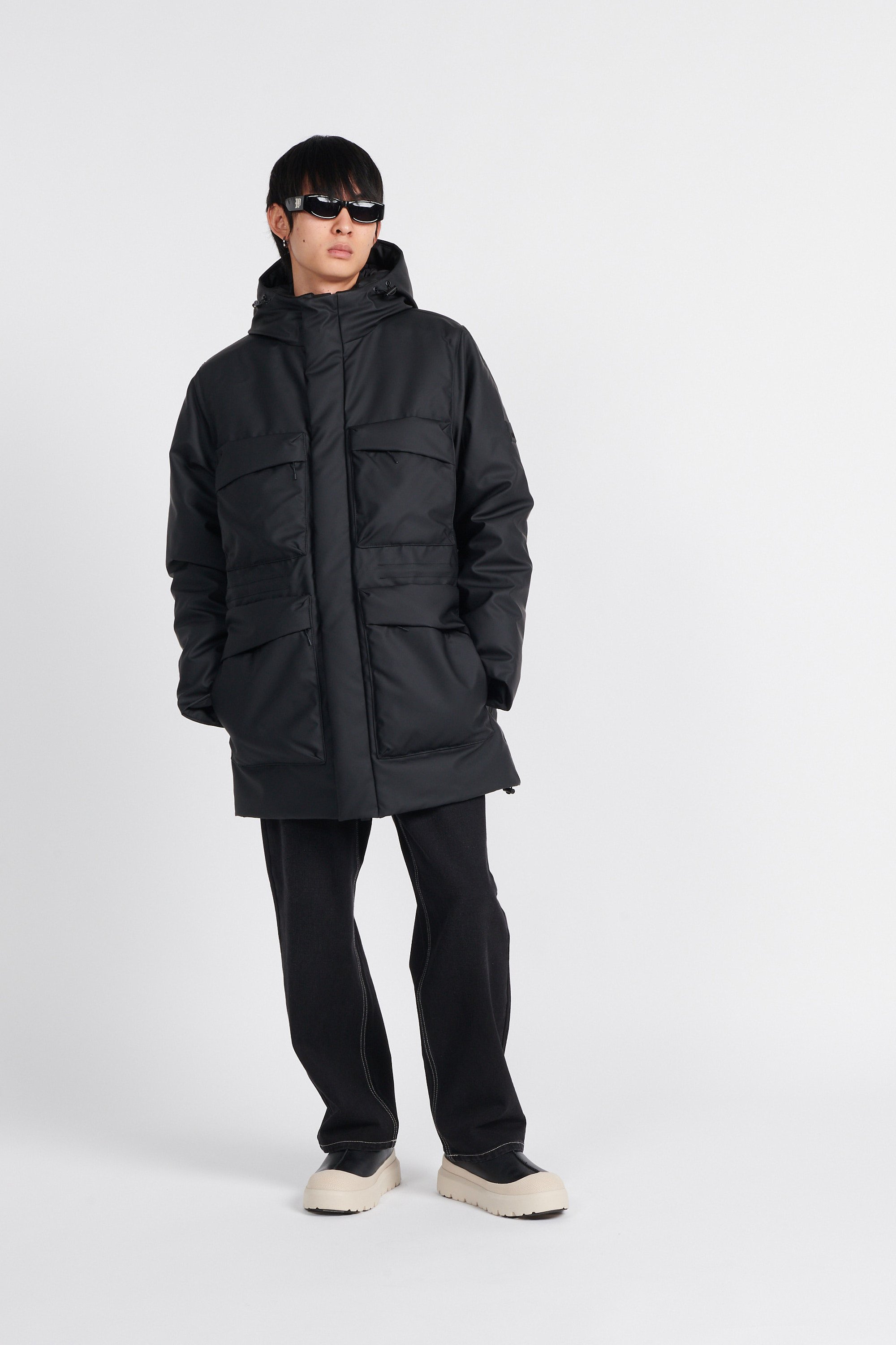 Lightweight quilted padded jacket with high neck | Black by RAINS Lightweight quilted padded jacket with high neck Black