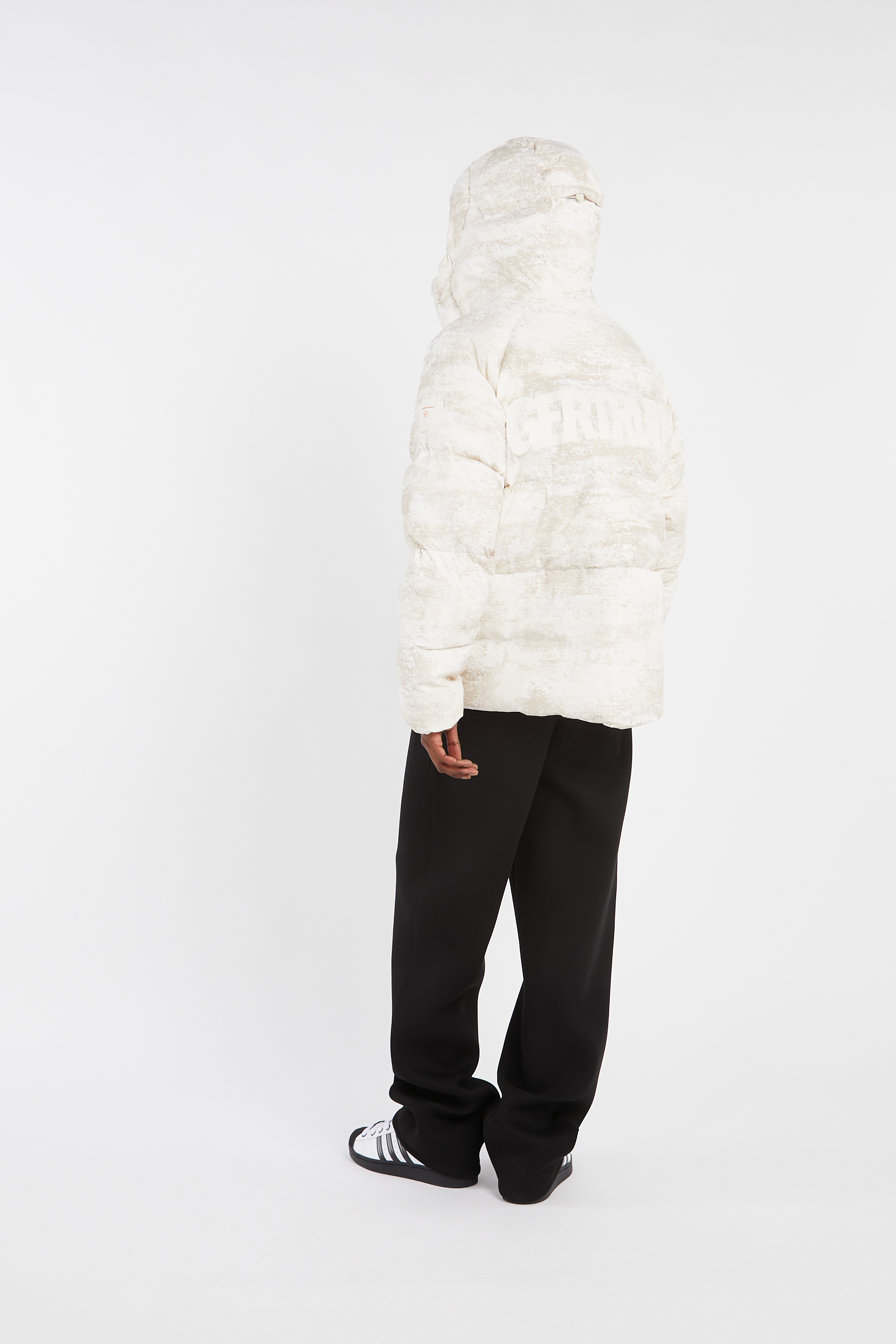 Lightweight quilted padded jacket with high neck Beige